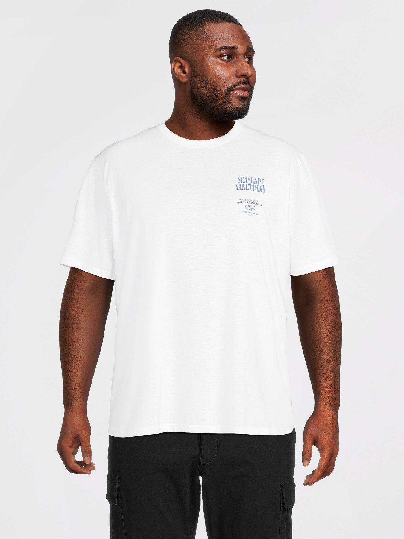 Jack & Jones Plus Cut-Out Photo T-Shirt - White