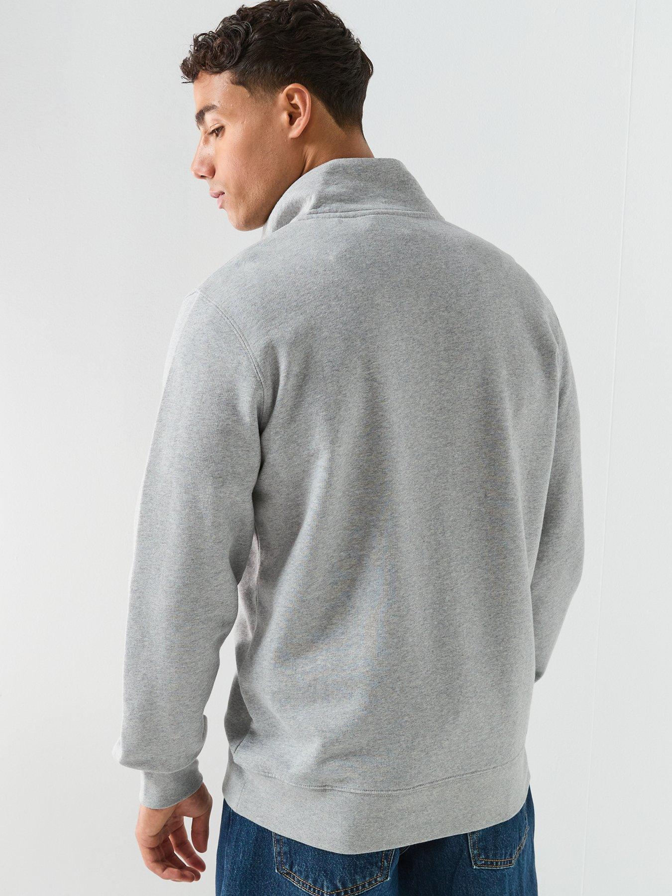  image of levis-original-housemark-logo-14-zip-sweat-top-grey