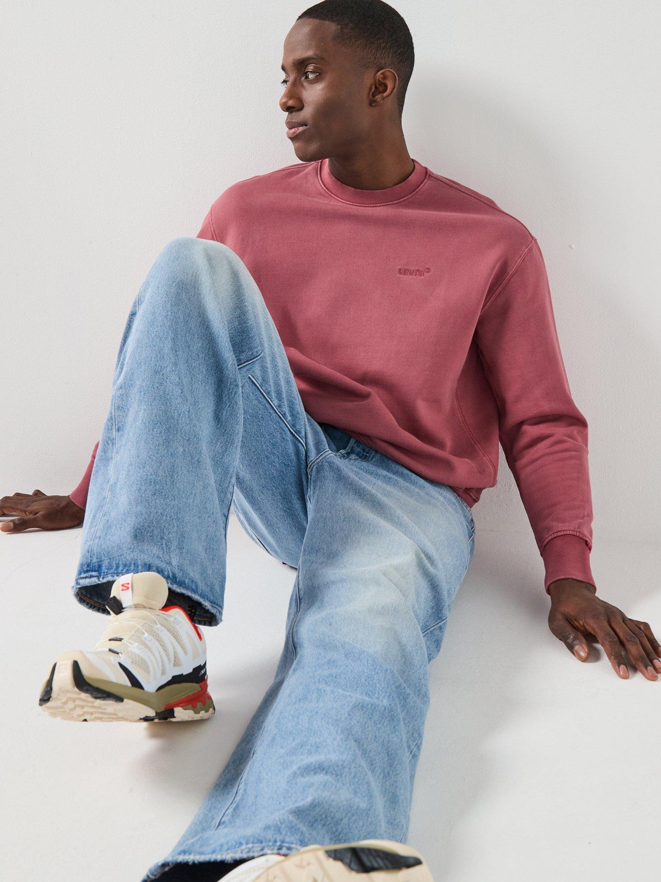 Image 4 of 6 of Levi's Authentic Relaxed Fit Crew Sweat Top - Red