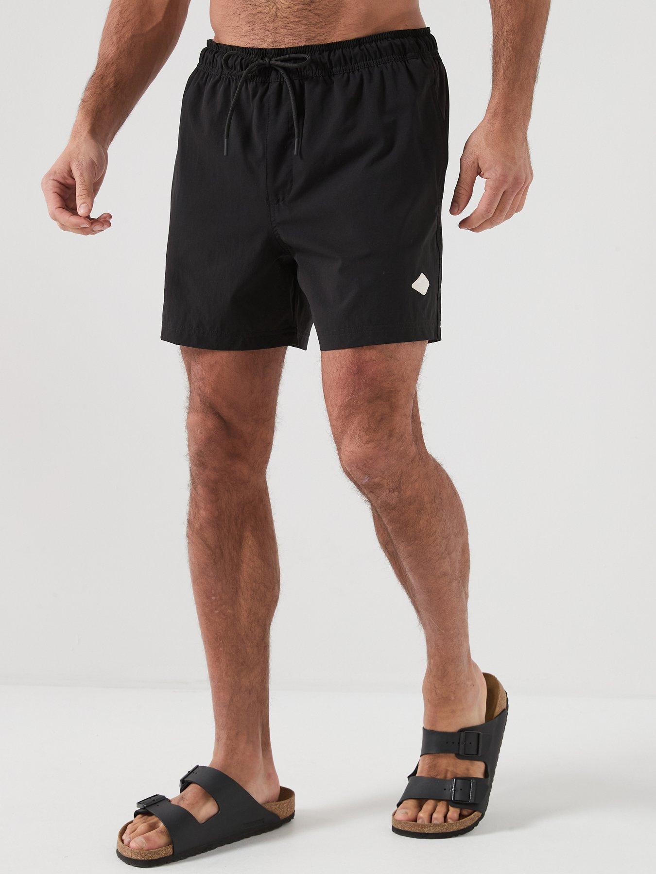 Image 1 of 5 of Jack & Jones Maui Tropic Solid Swim Shorts - Black