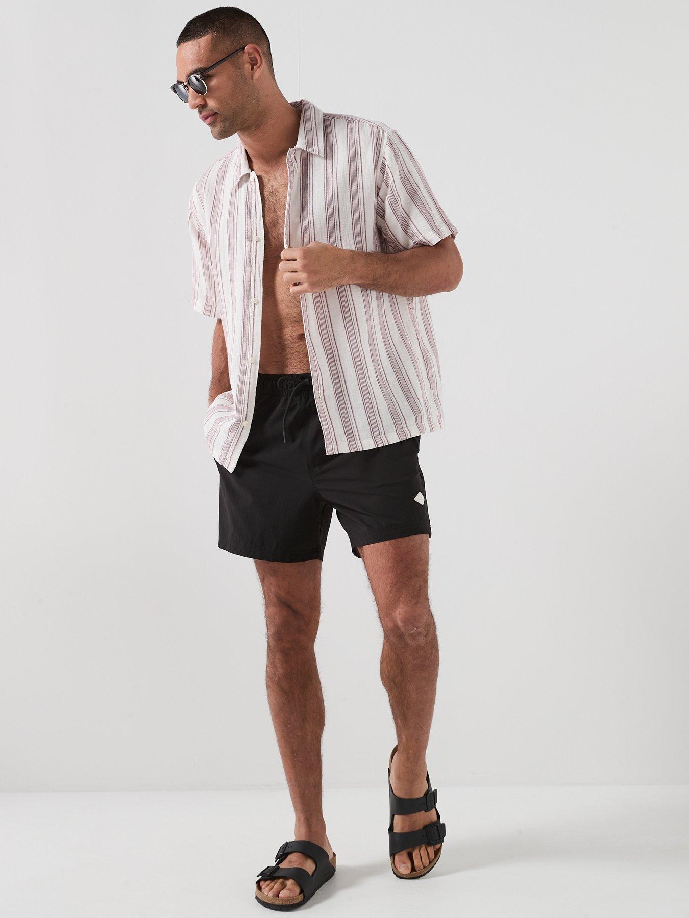 Image 3 of 5 of Jack & Jones Maui Tropic Solid Swim Shorts - Black