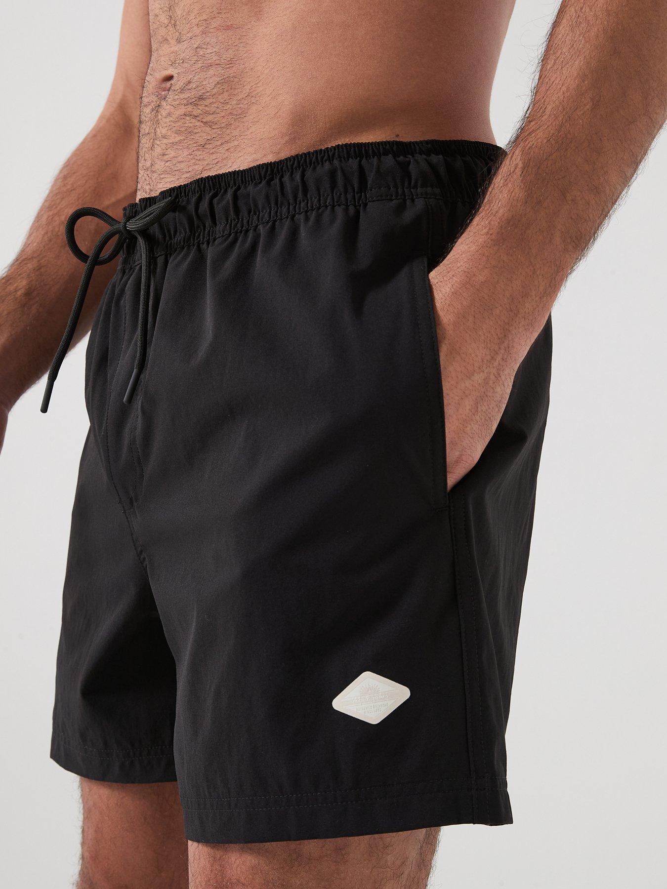 Image 4 of 5 of Jack & Jones Maui Tropic Solid Swim Shorts - Black