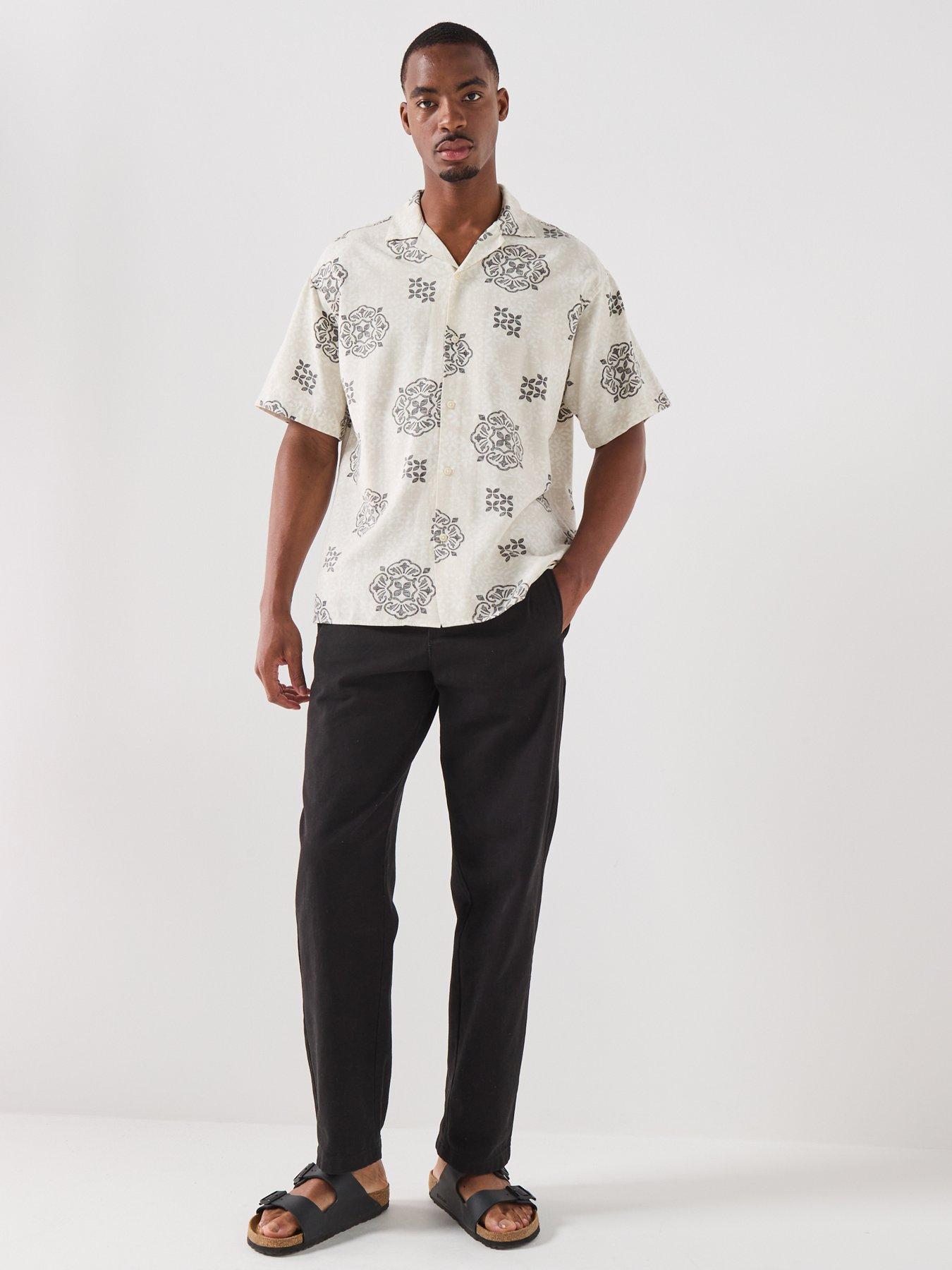 Image 3 of 6 of Jack & Jones Alfredo Short Sleeve Resort Shirt - Cream