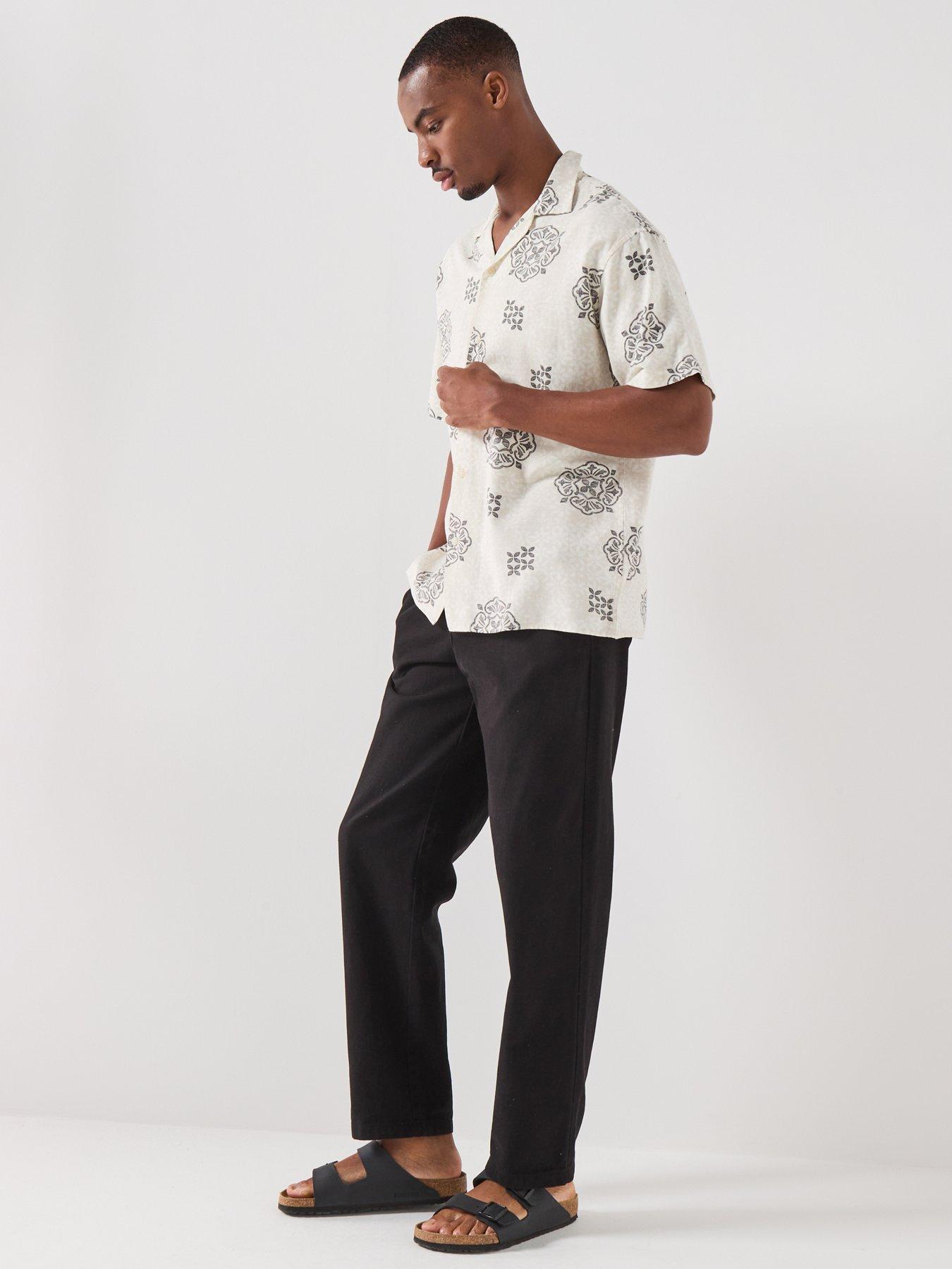 Image 4 of 6 of Jack & Jones Alfredo Short Sleeve Resort Shirt - Cream