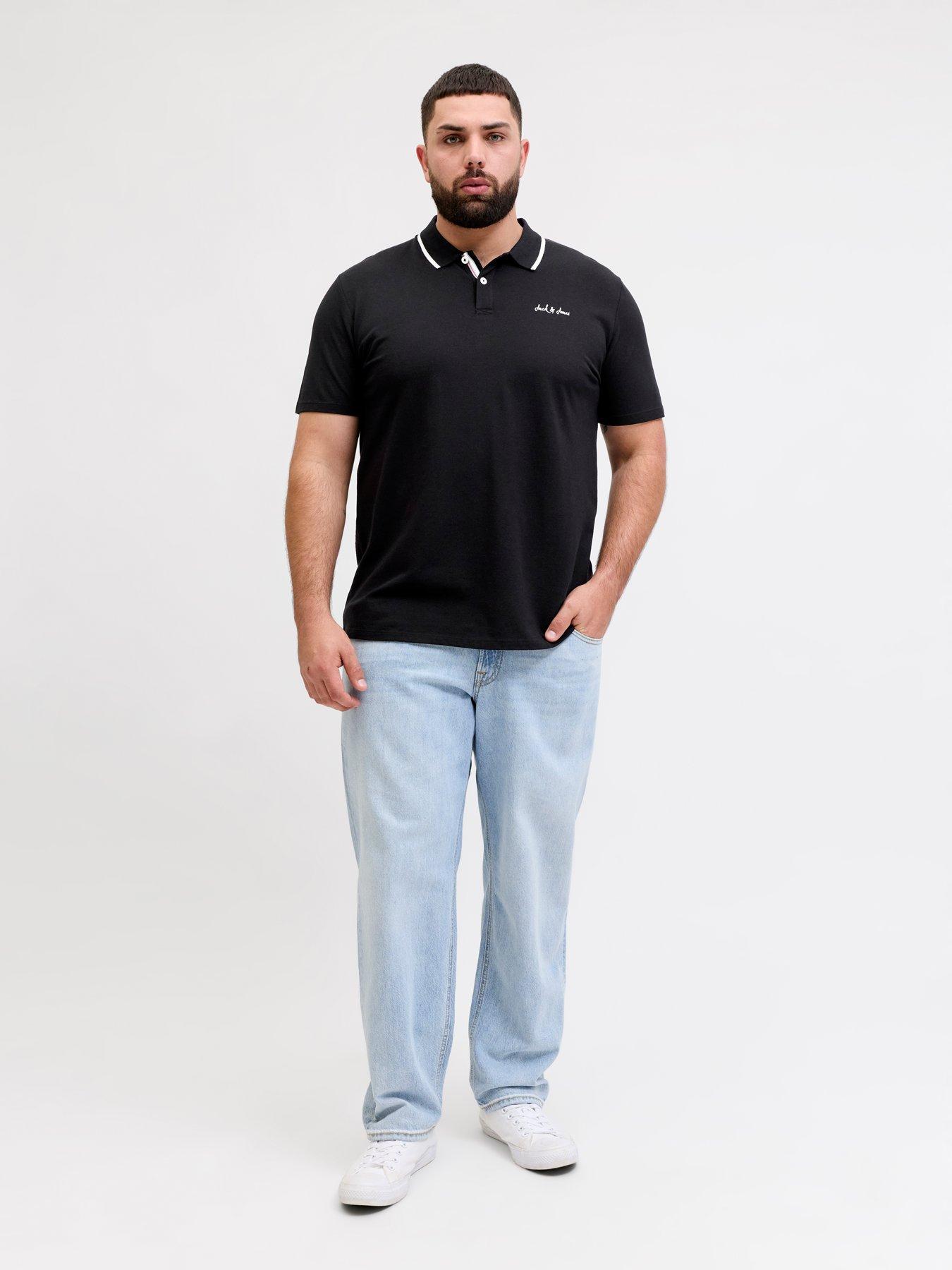 Image 3 of 5 of Jack & Jones Plus Blaze Polo Shirt - Black