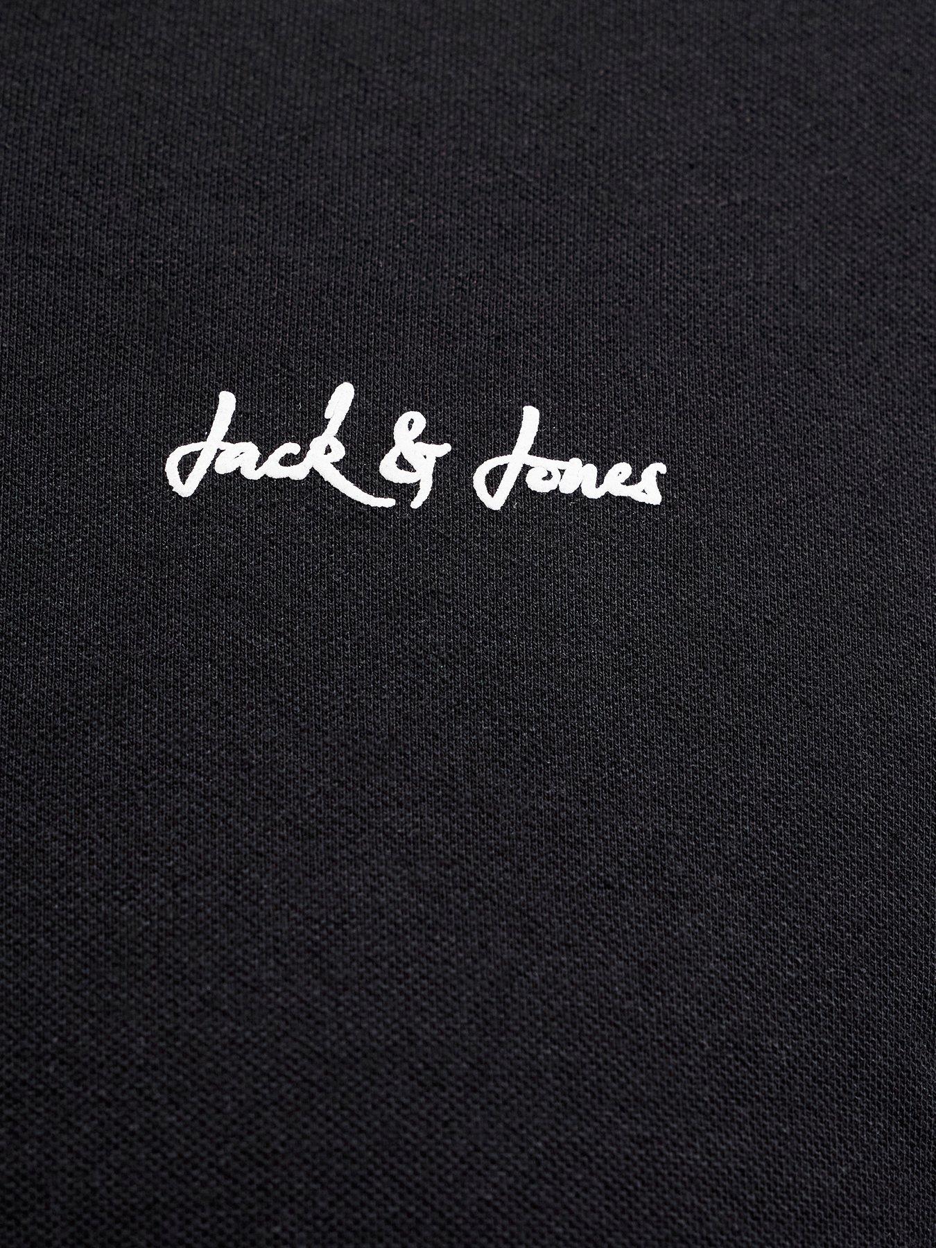 Image 4 of 5 of Jack & Jones Plus Blaze Polo Shirt - Black