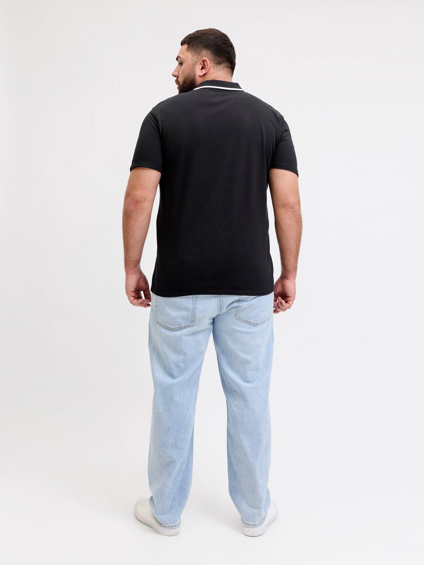 Image 5 of 5 of Jack & Jones Plus Blaze Polo Shirt - Black