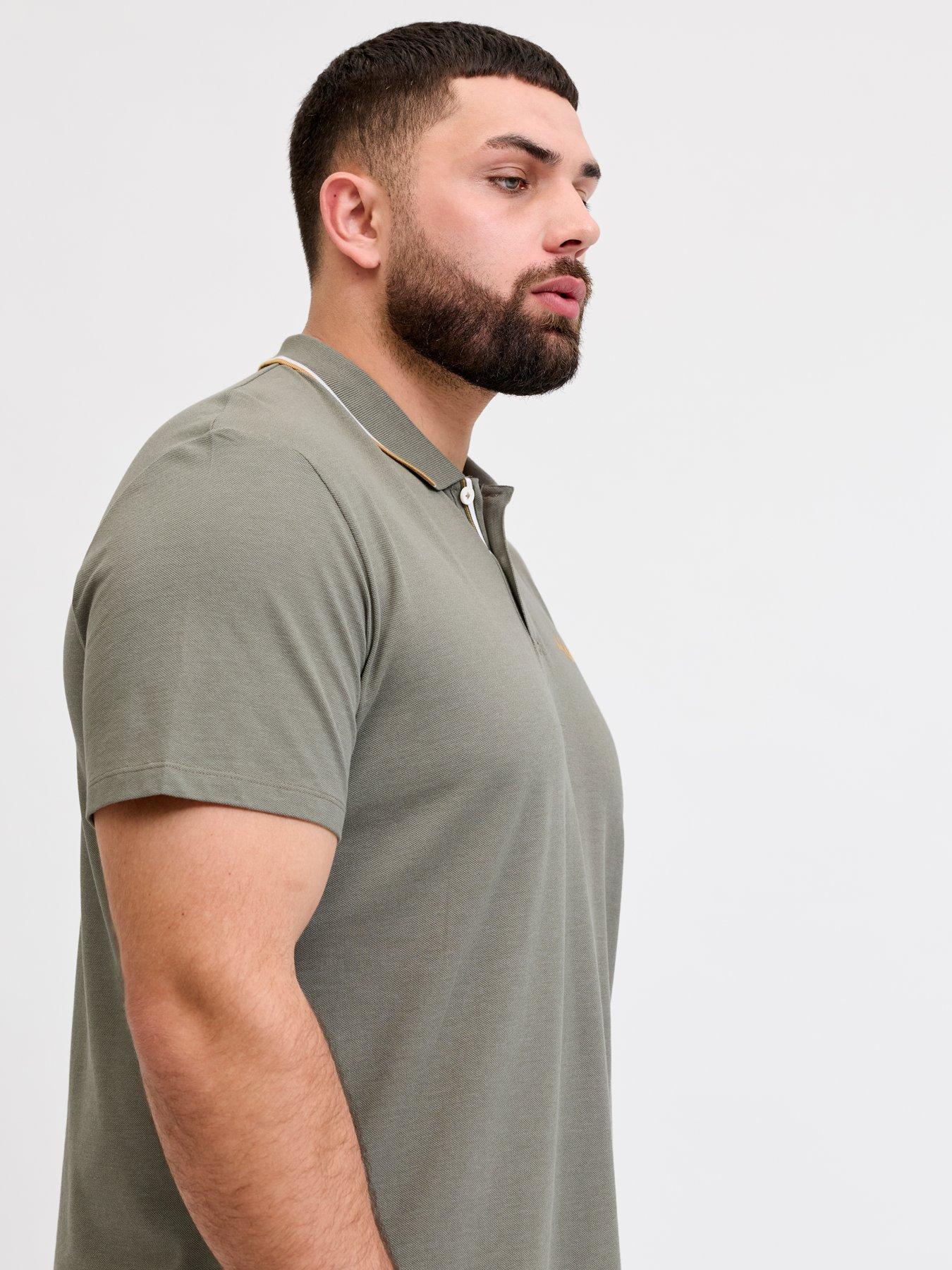  image of jack-jones-plus-blaze-polo-shirt-khaki