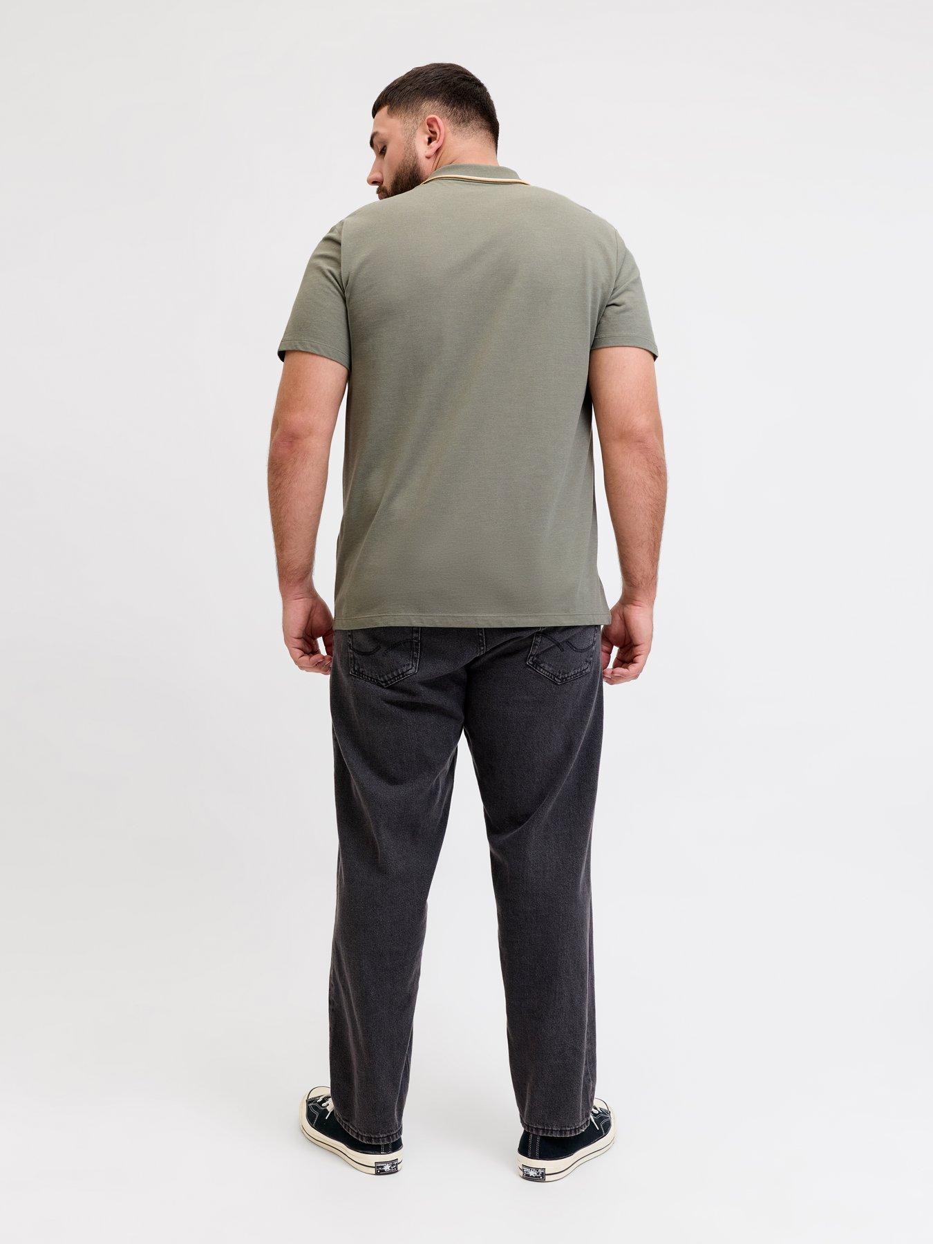  image of jack-jones-plus-blaze-polo-shirt-khaki