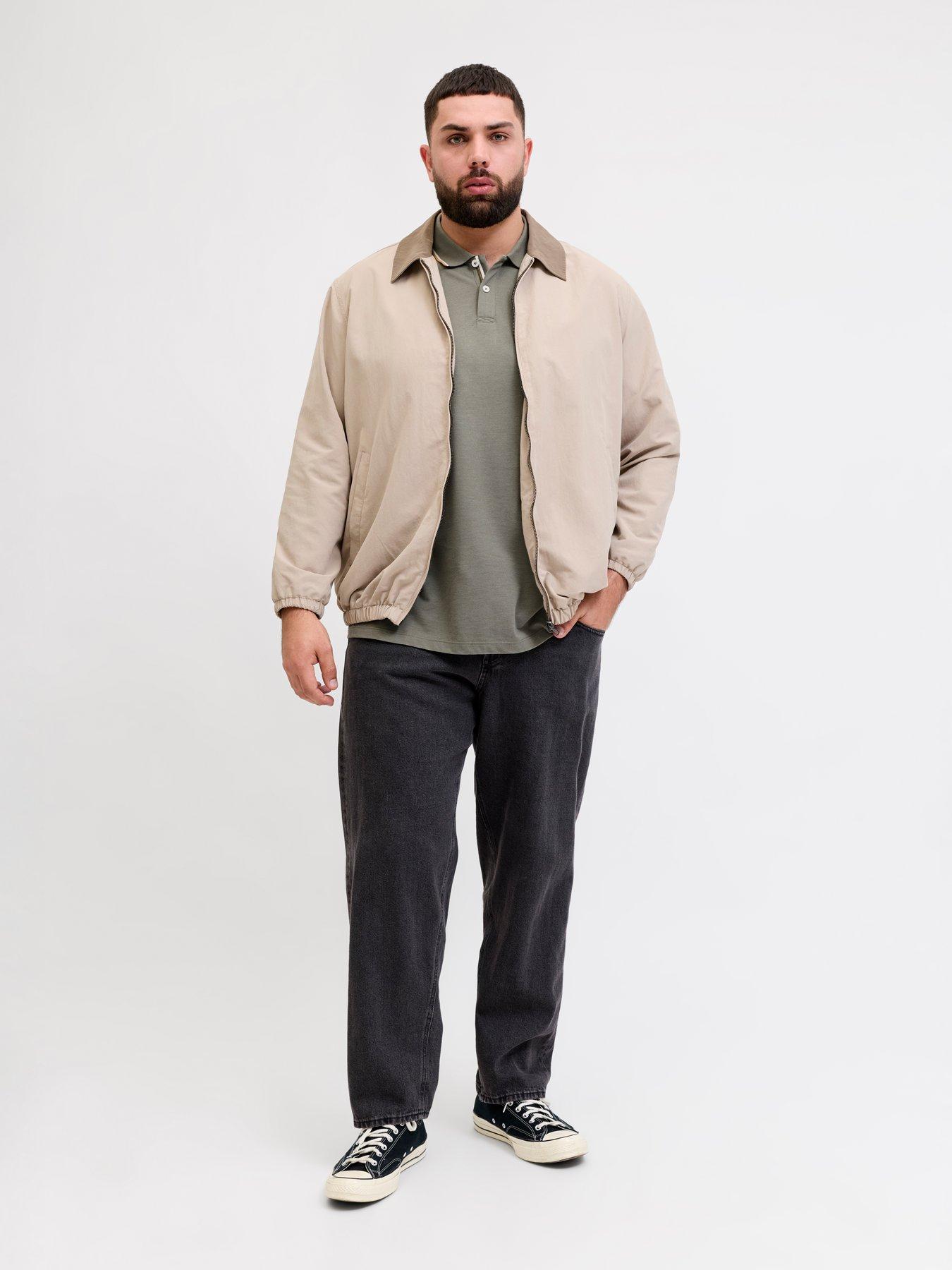  image of jack-jones-plus-blaze-polo-shirt-khaki