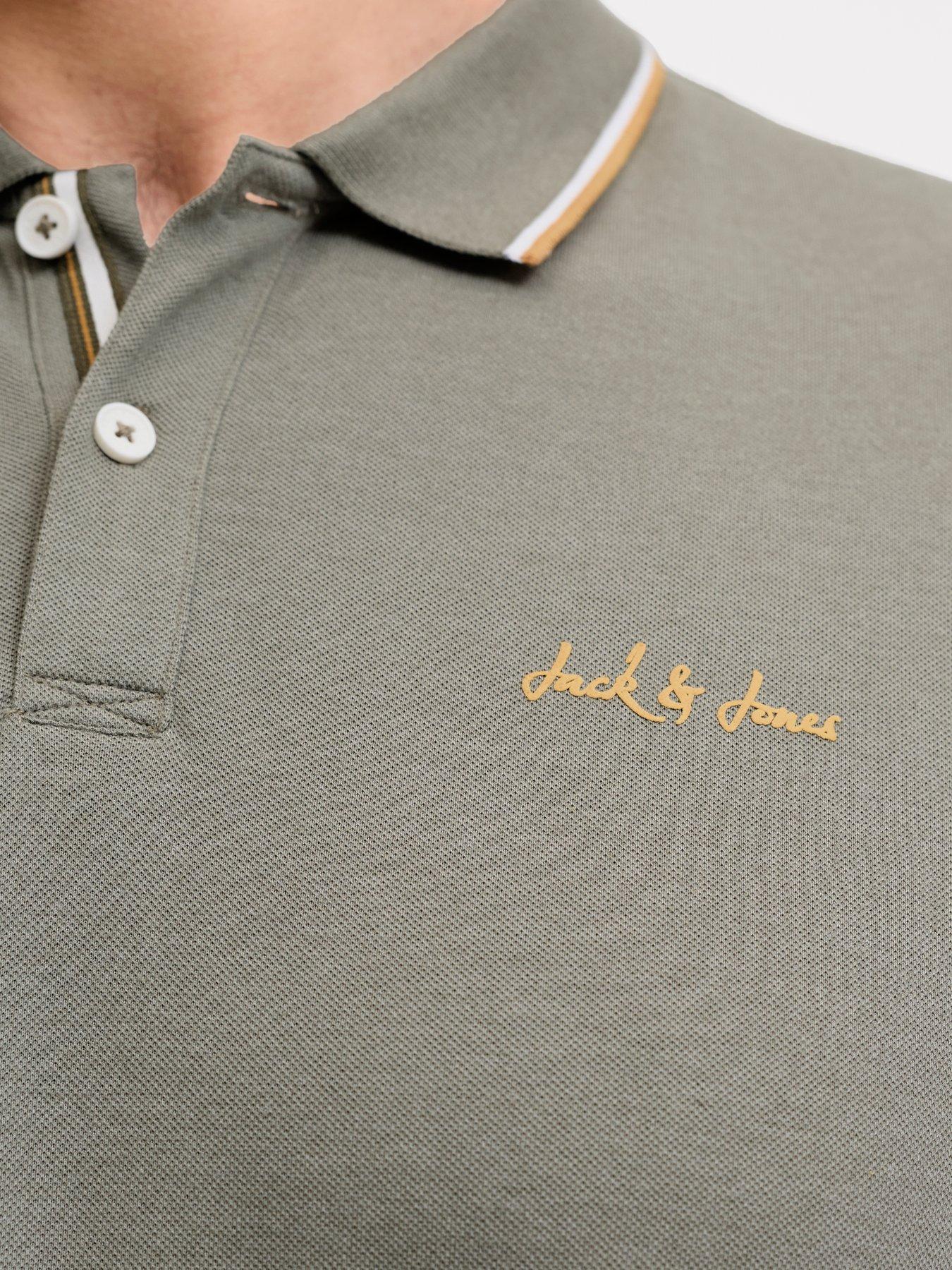  image of jack-jones-plus-blaze-polo-shirt-khaki