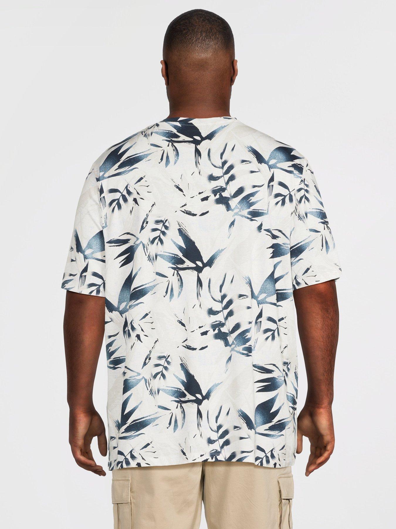Image 2 of 5 of Jack & Jones Plus Honolulu Aop Printed T-Shirt - White