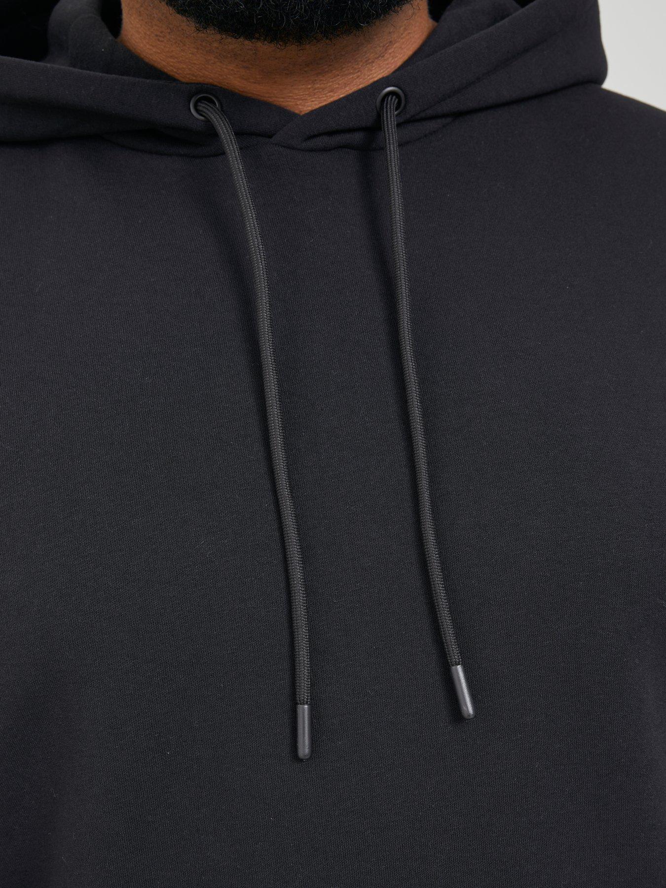  image of jack-jones-plus-bradley-hoodie-black
