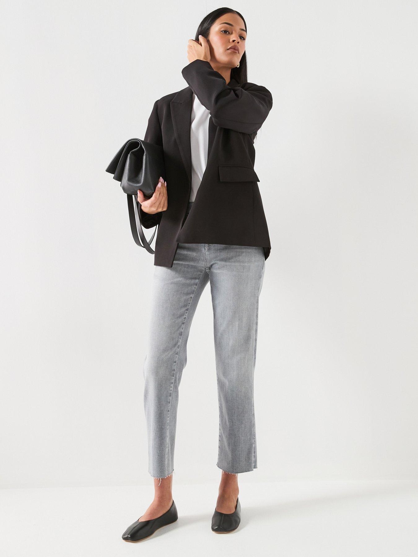 Image 1 of 6 of 7 FOR ALL MANKIND Calie Straight Ankle - Grey