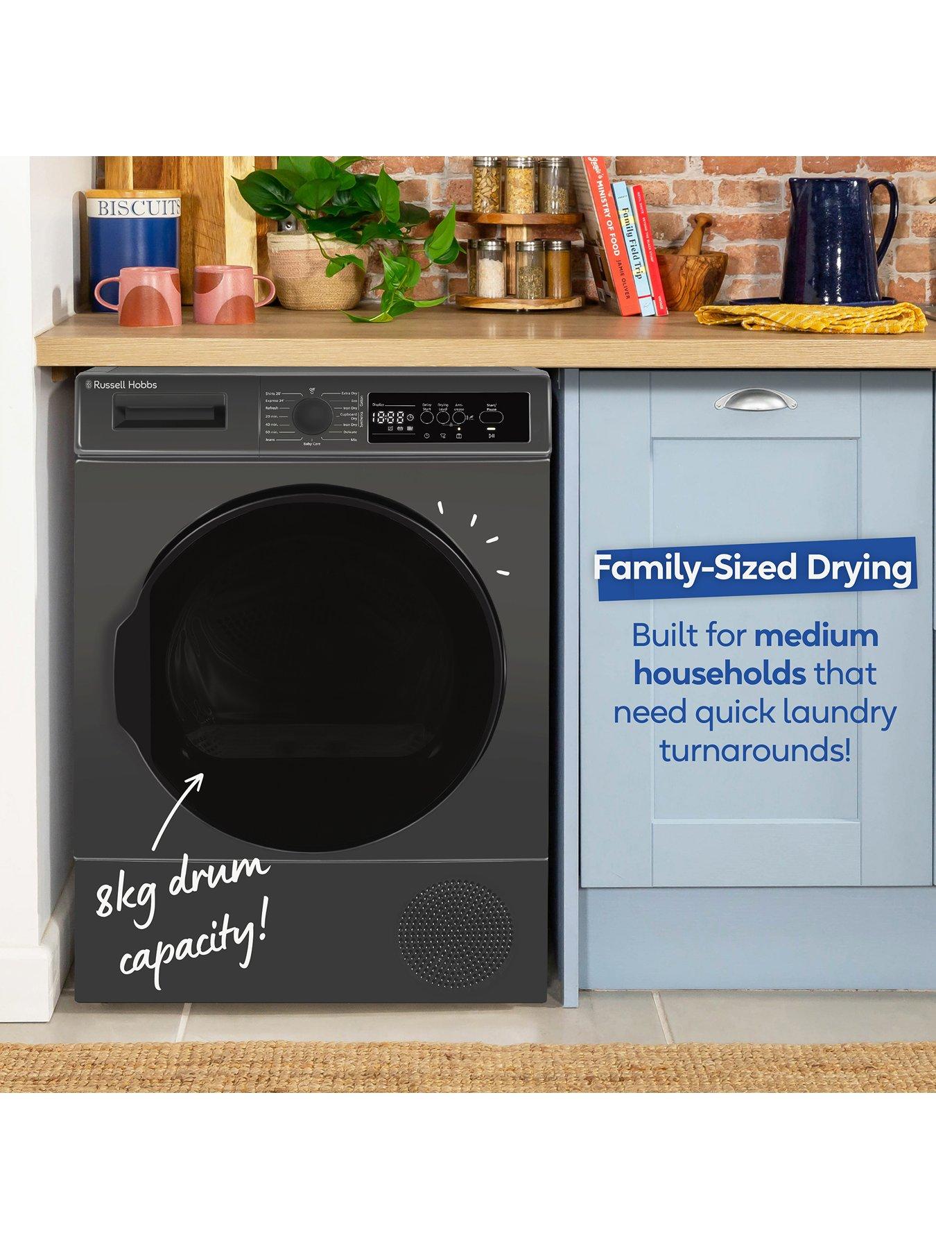  image of russell-hobbs-rh8hptd1e12an-8kg-heat-pump-tumble-dryer-anthracite
