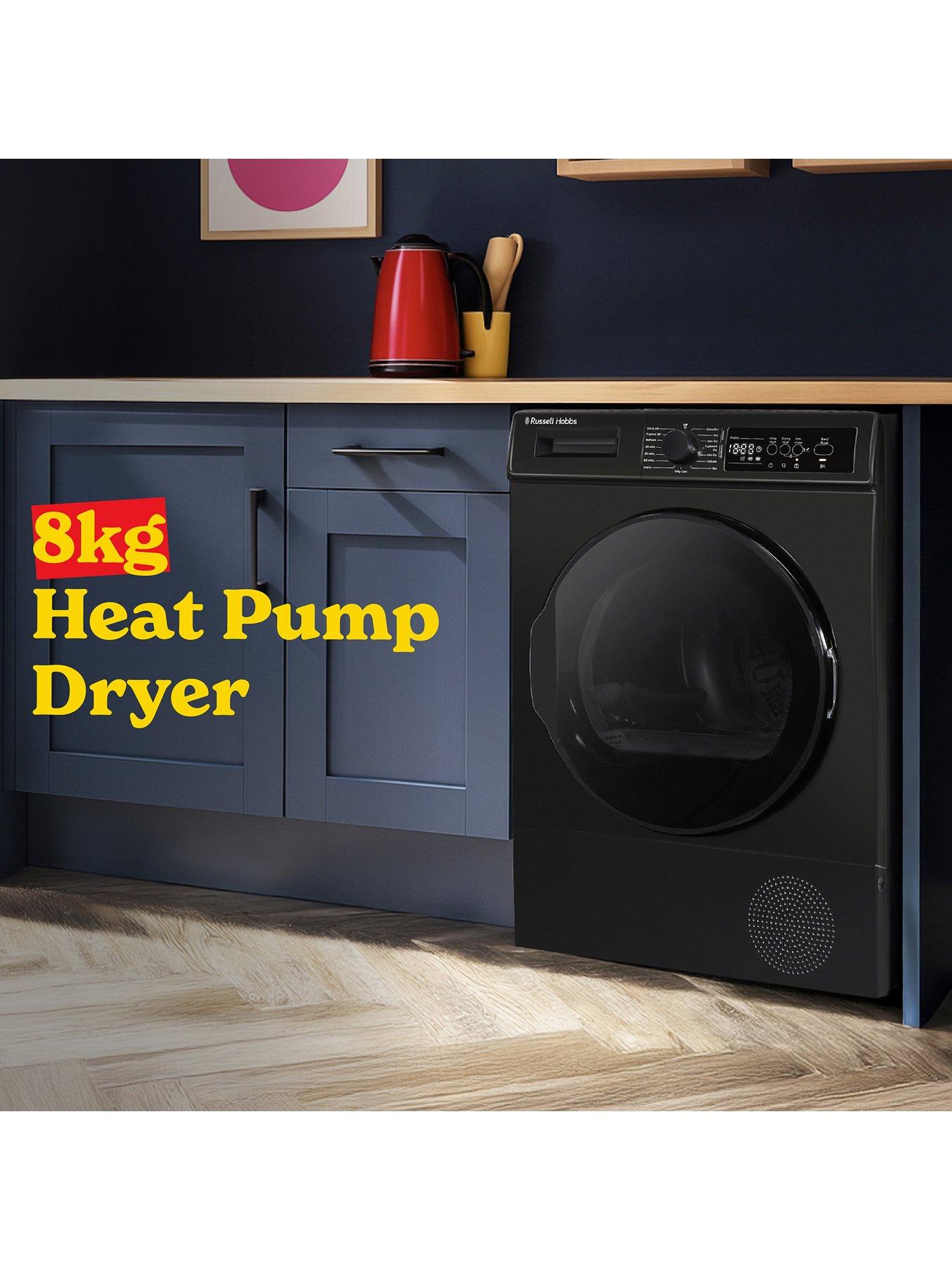  image of russell-hobbs-rh8hptd1e12b-8kg-heat-pump-tumble-dryer-black