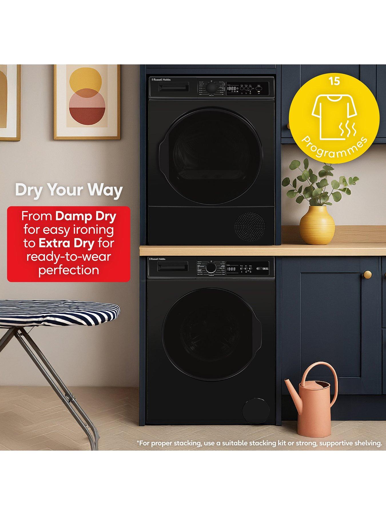  image of russell-hobbs-rh8hptd1e12b-8kg-heat-pump-tumble-dryer-black
