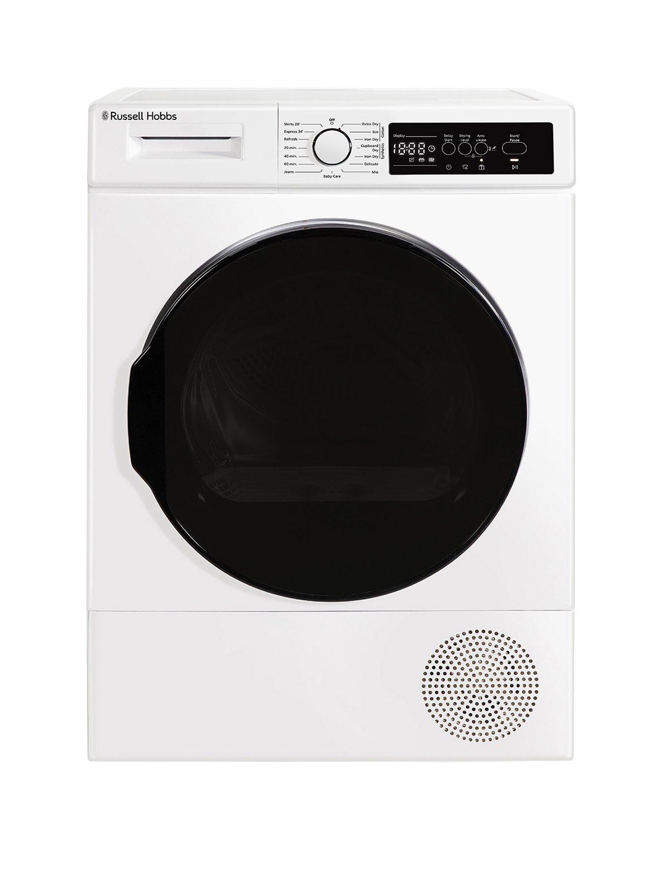  image of russell-hobbs-rh8hptd1e12w-8kg-heat-pump-tumble-dryer-white