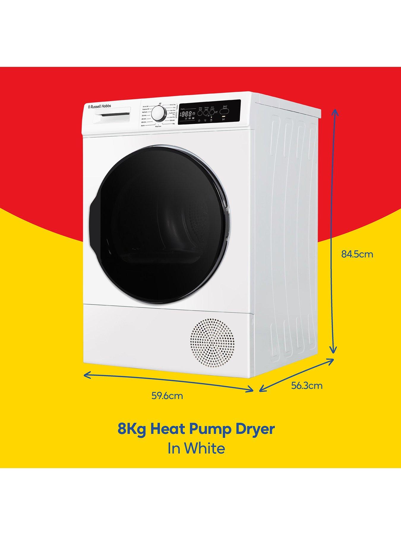  image of russell-hobbs-rh8hptd1e12w-8kg-heat-pump-tumble-dryer-white