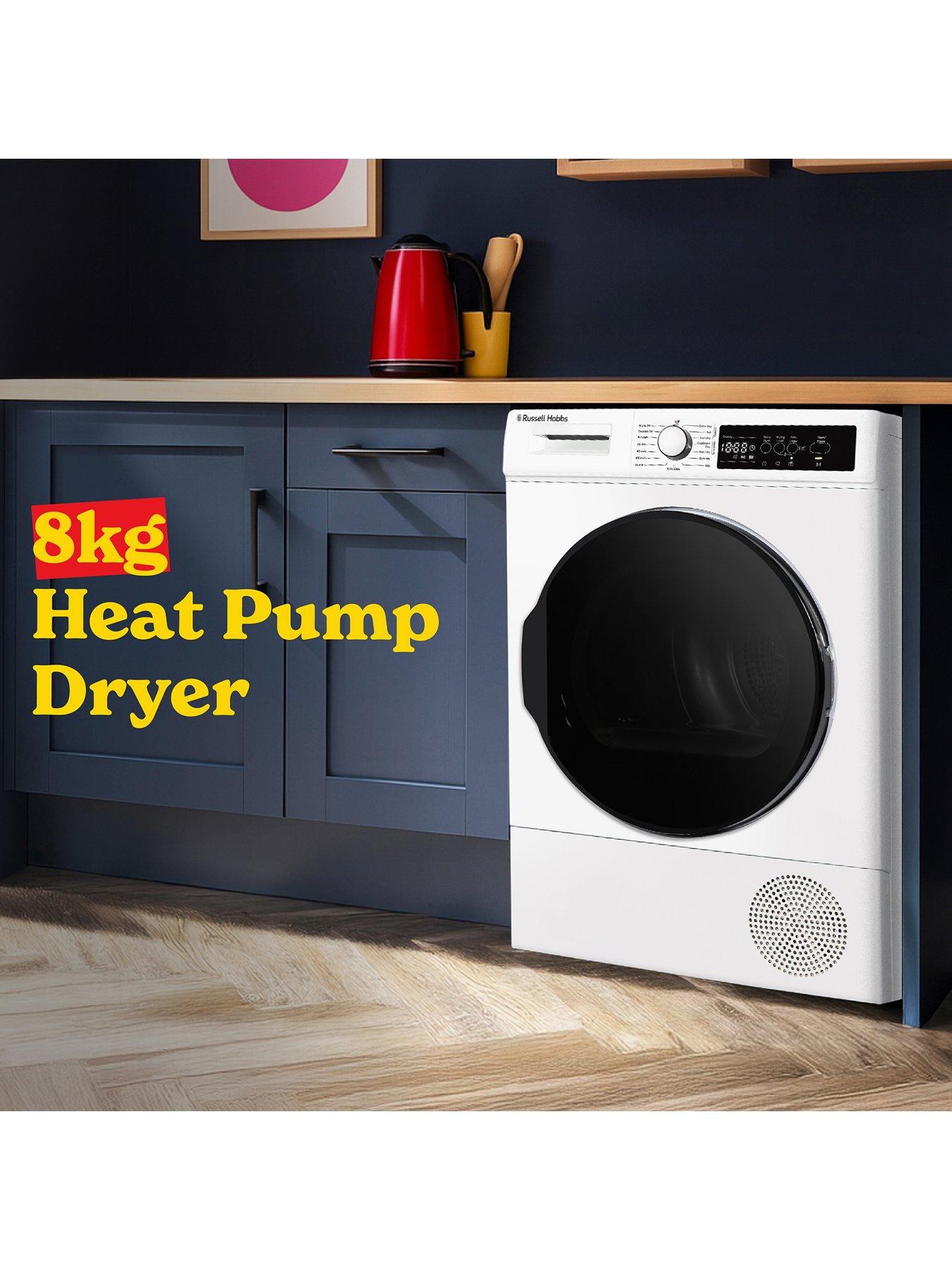  image of russell-hobbs-rh8hptd1e12w-8kg-heat-pump-tumble-dryer-white