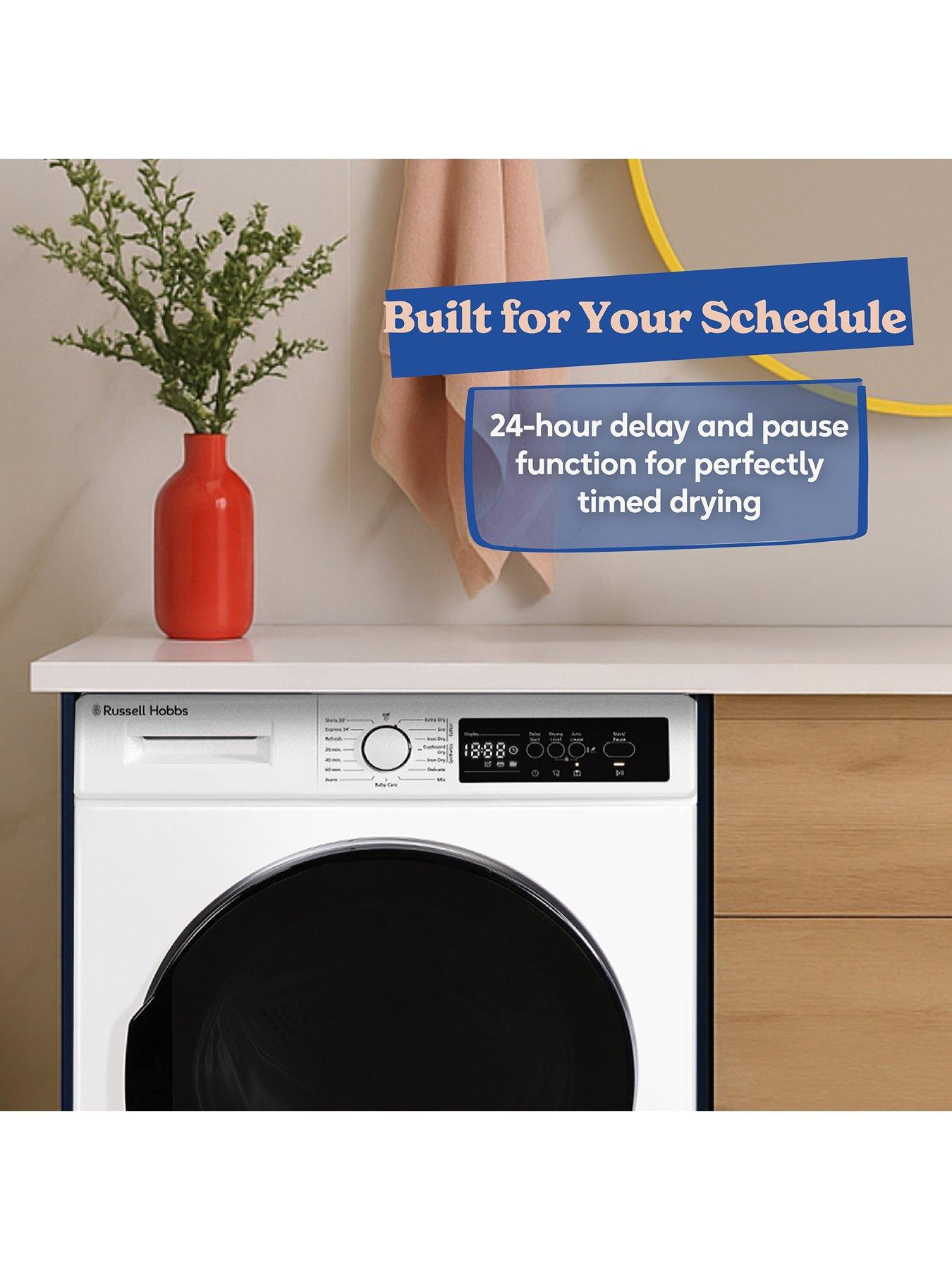  image of russell-hobbs-rh8hptd1e12w-8kg-heat-pump-tumble-dryer-white