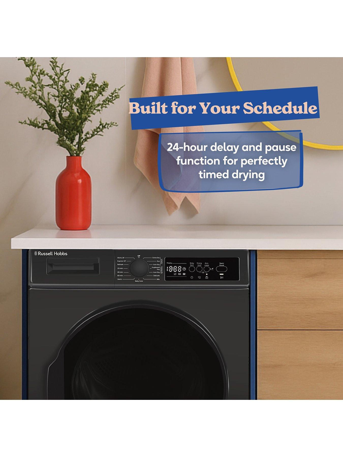  image of russell-hobbs-rh9hptd1e12an-9kg-heat-pump-tumble-dryer-anthracite