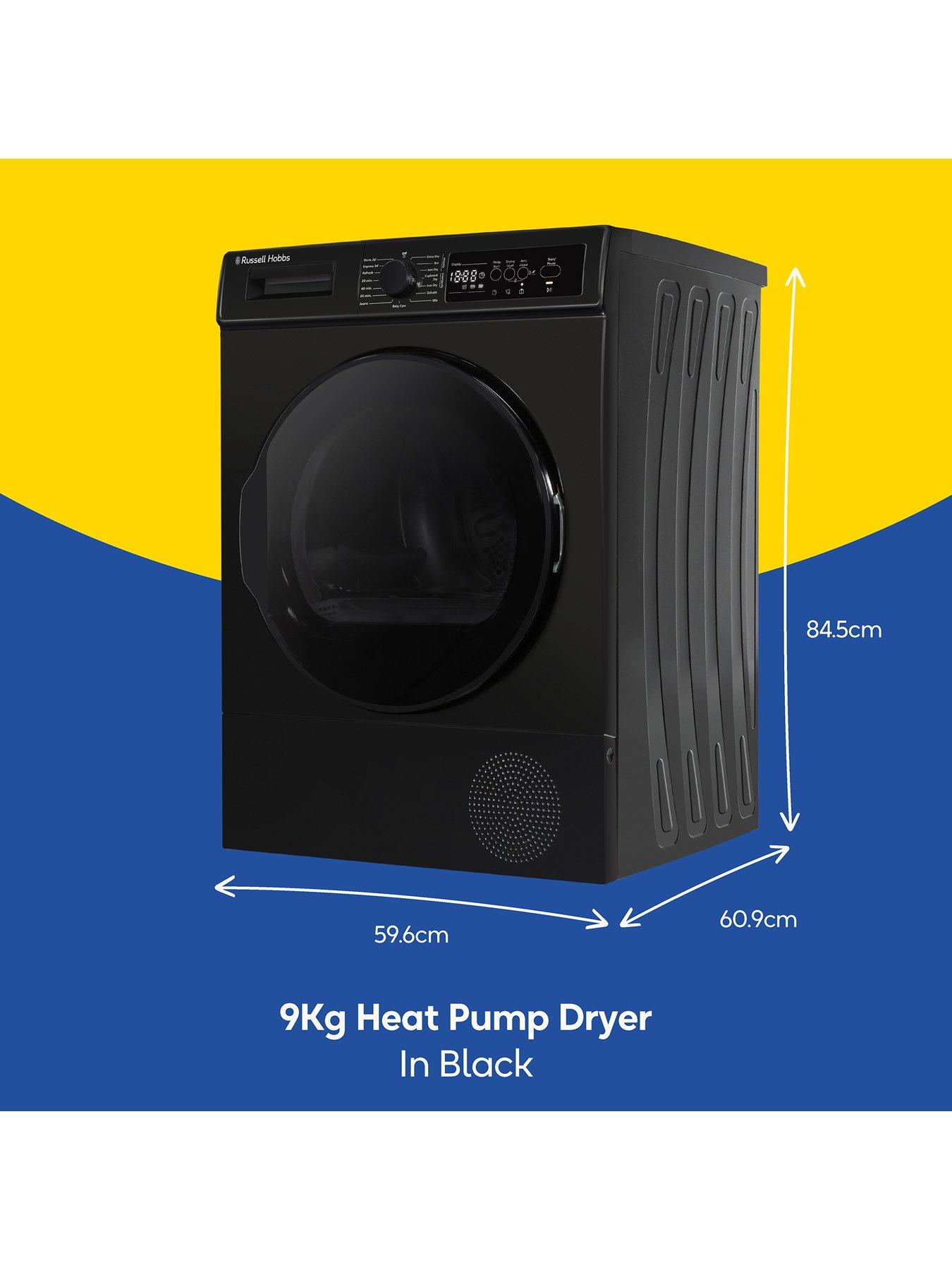 stillFront image of russell-hobbs-rh9hptd1e12b-9kg-heat-pump-tumble-dryer-black