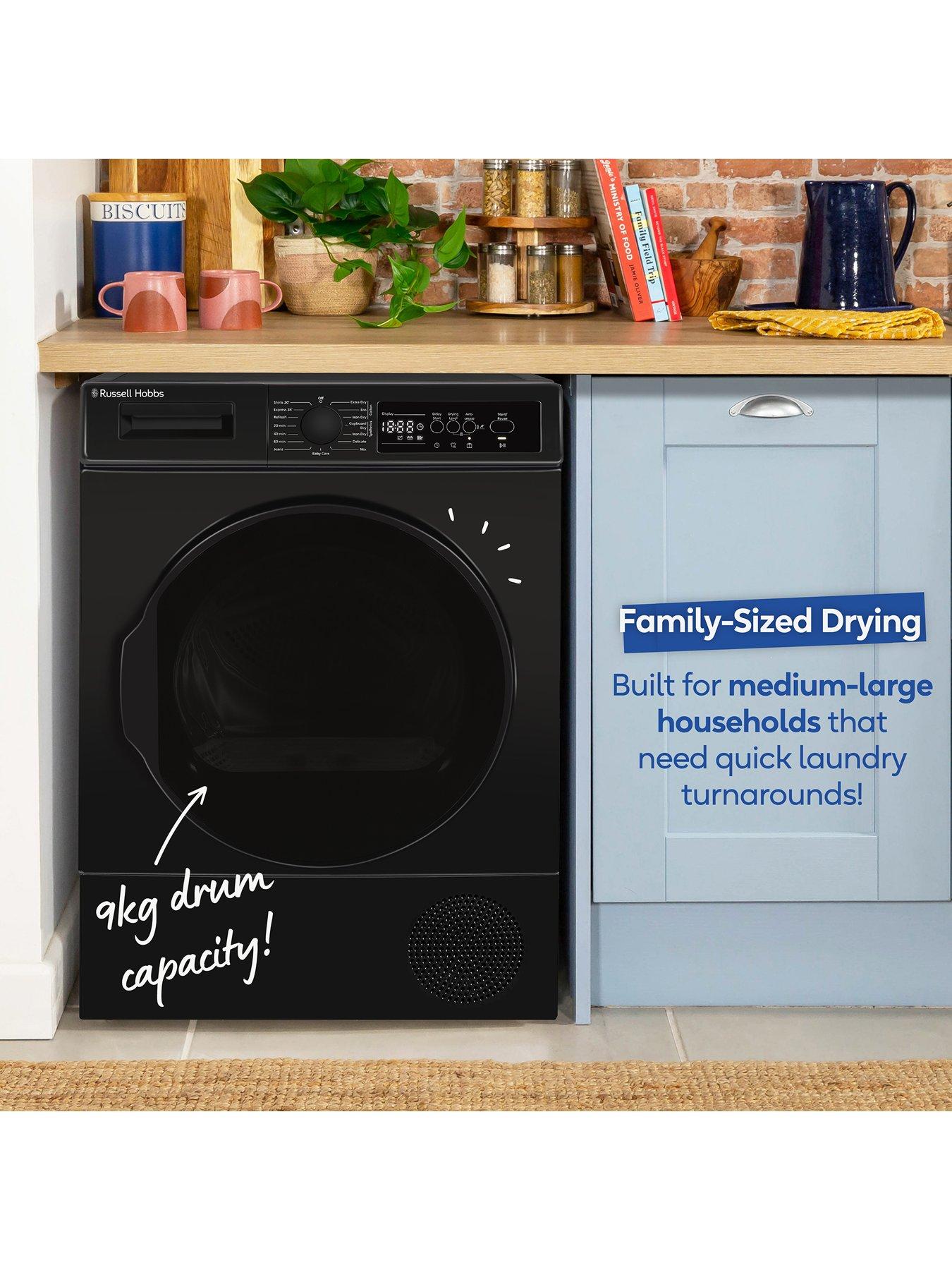  image of russell-hobbs-rh9hptd1e12b-9kg-heat-pump-tumble-dryer-black