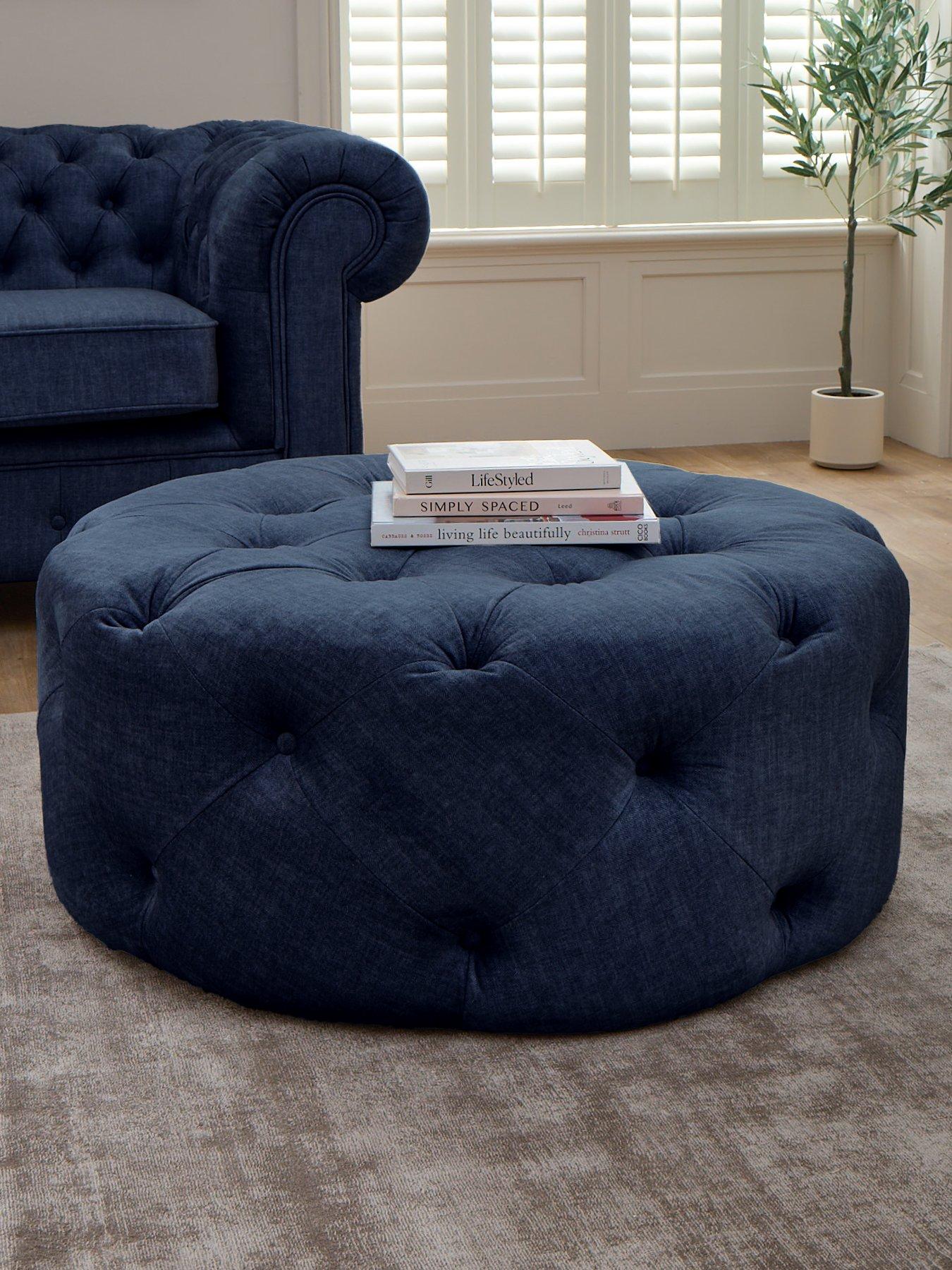The Very Collection Laura Round Footstool - Navy