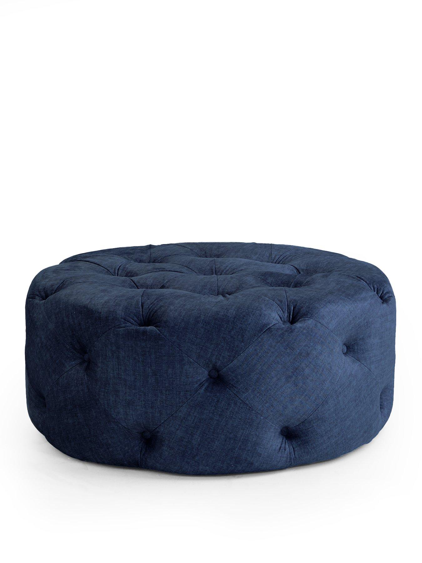 stillFront image of the-very-collection-laura-round-footstool-navy
