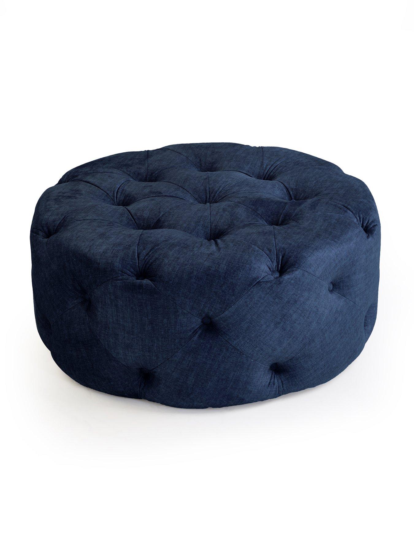  image of the-very-collection-laura-round-footstool-navy