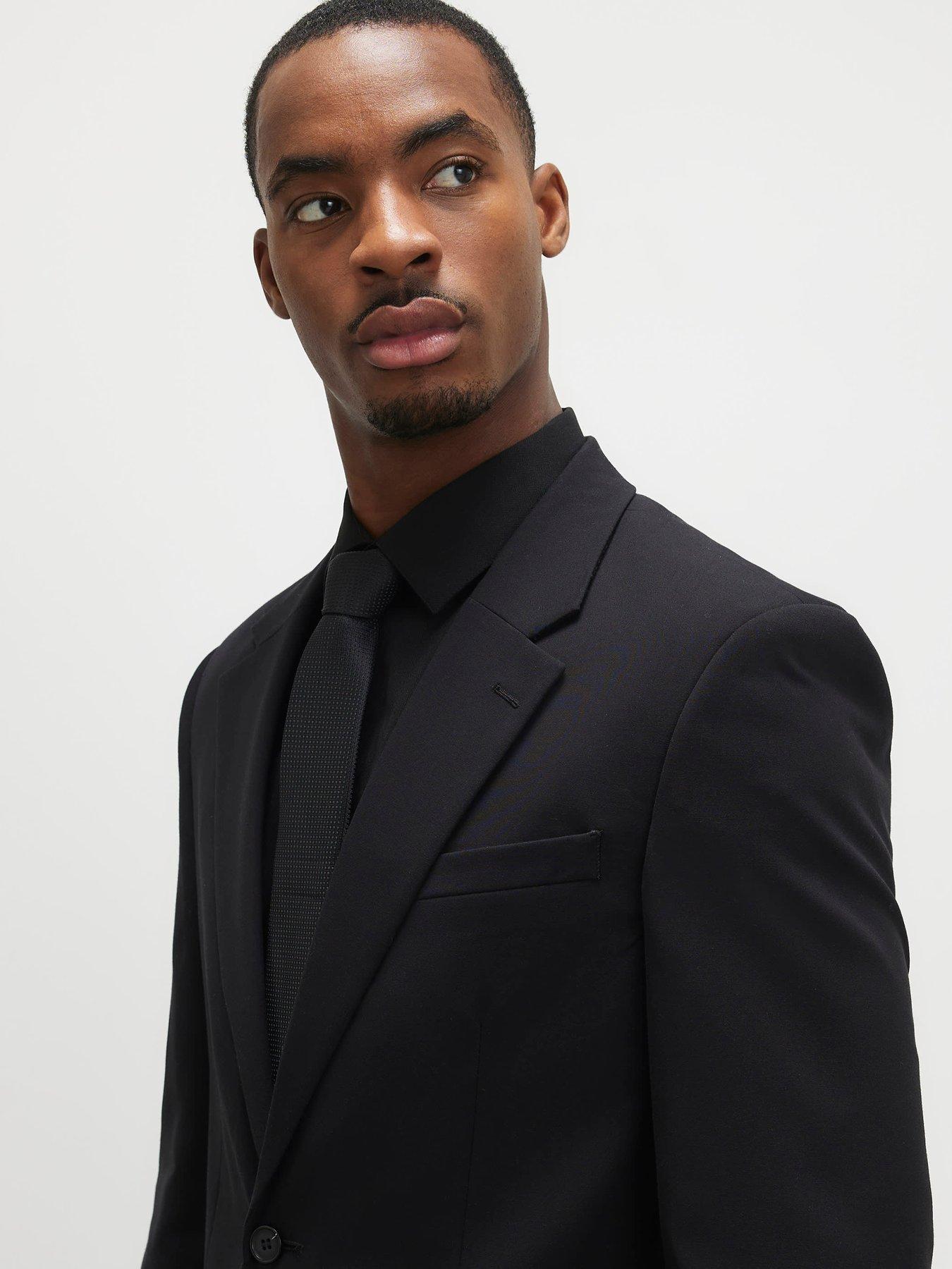  image of river-island-slim-core-suit-jacket-black