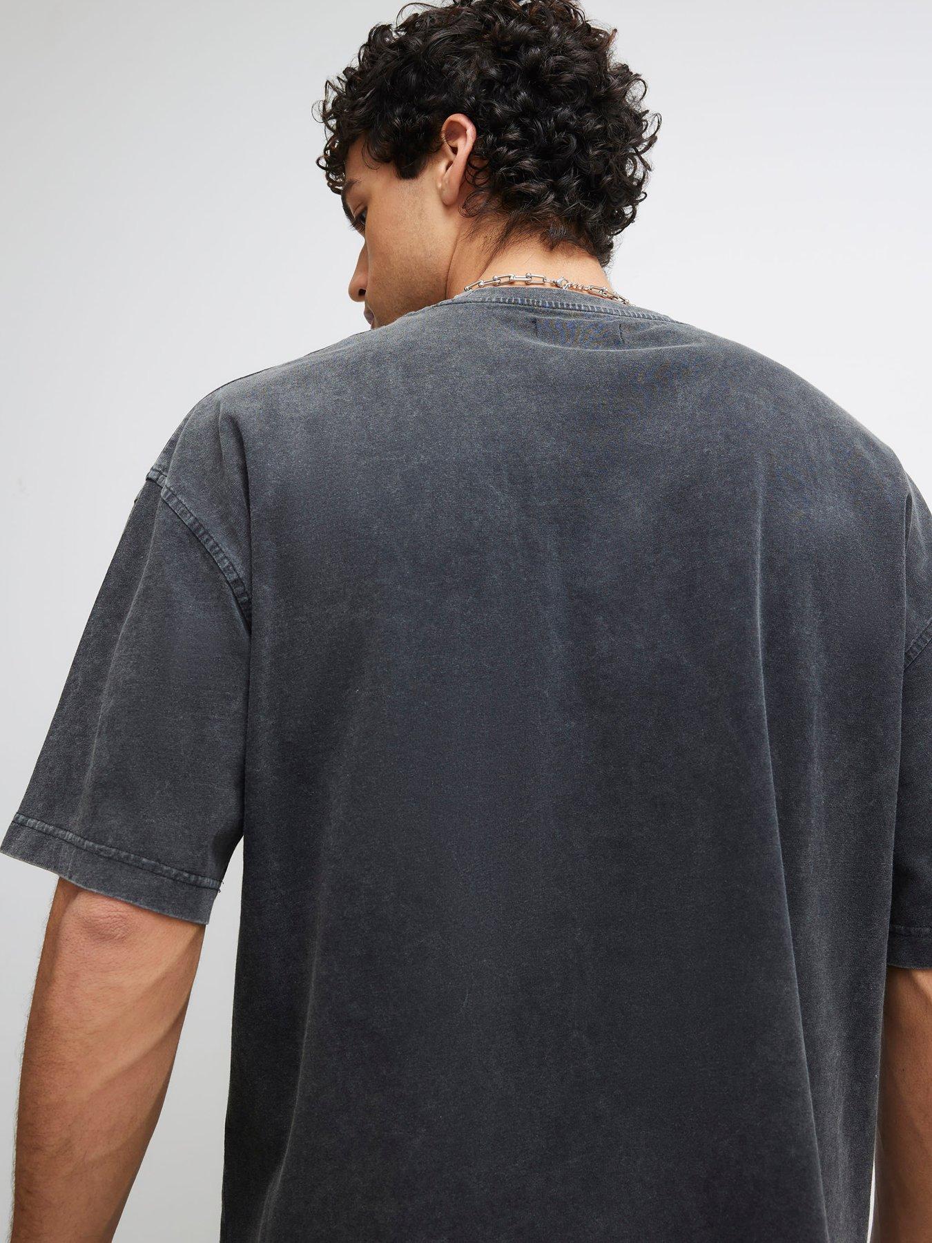 Image 2 of 6 of River Island Short Sleeve Ame Saint T-Shirt - Black