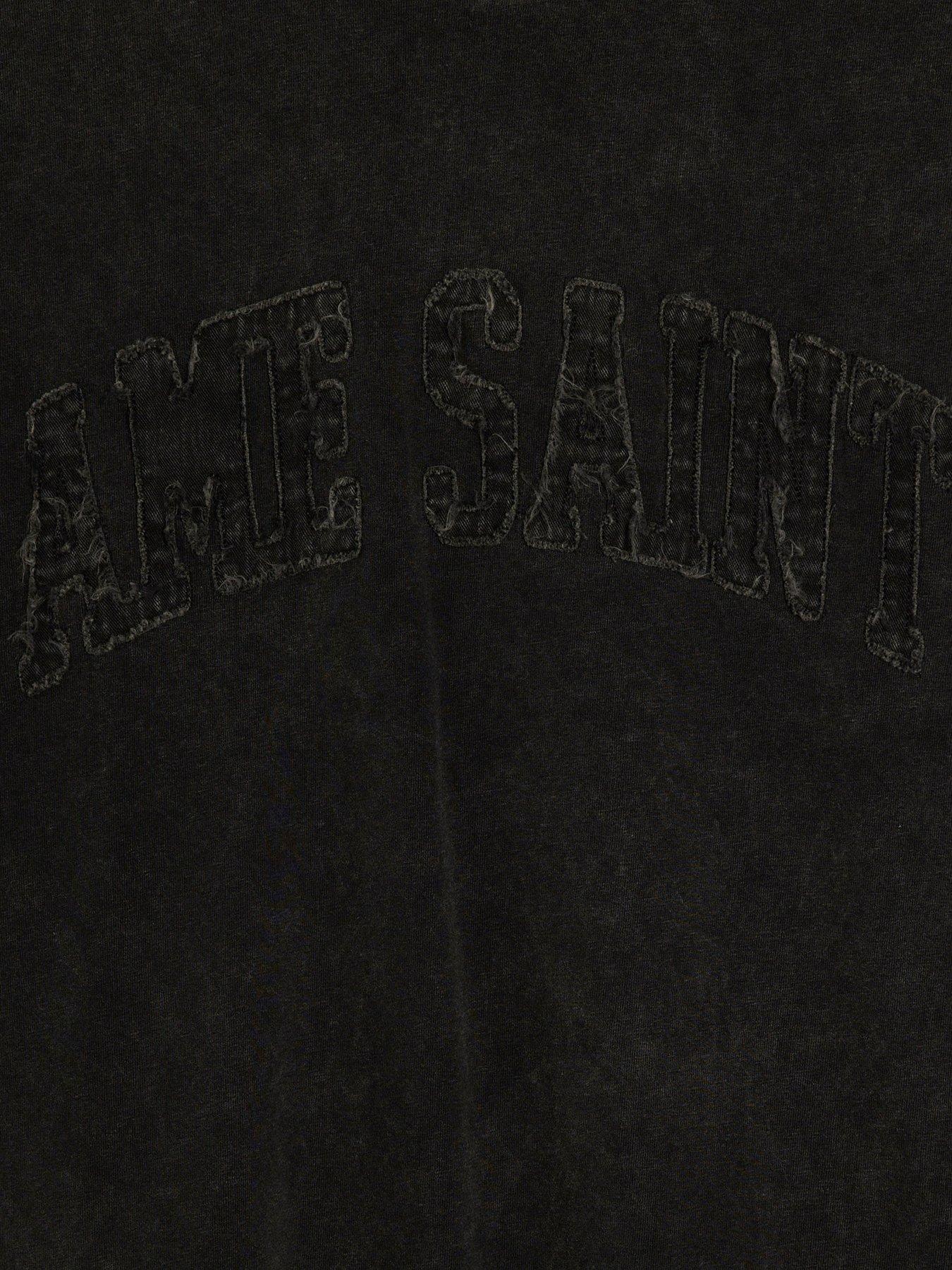 Image 6 of 6 of River Island Short Sleeve Ame Saint T-Shirt - Black