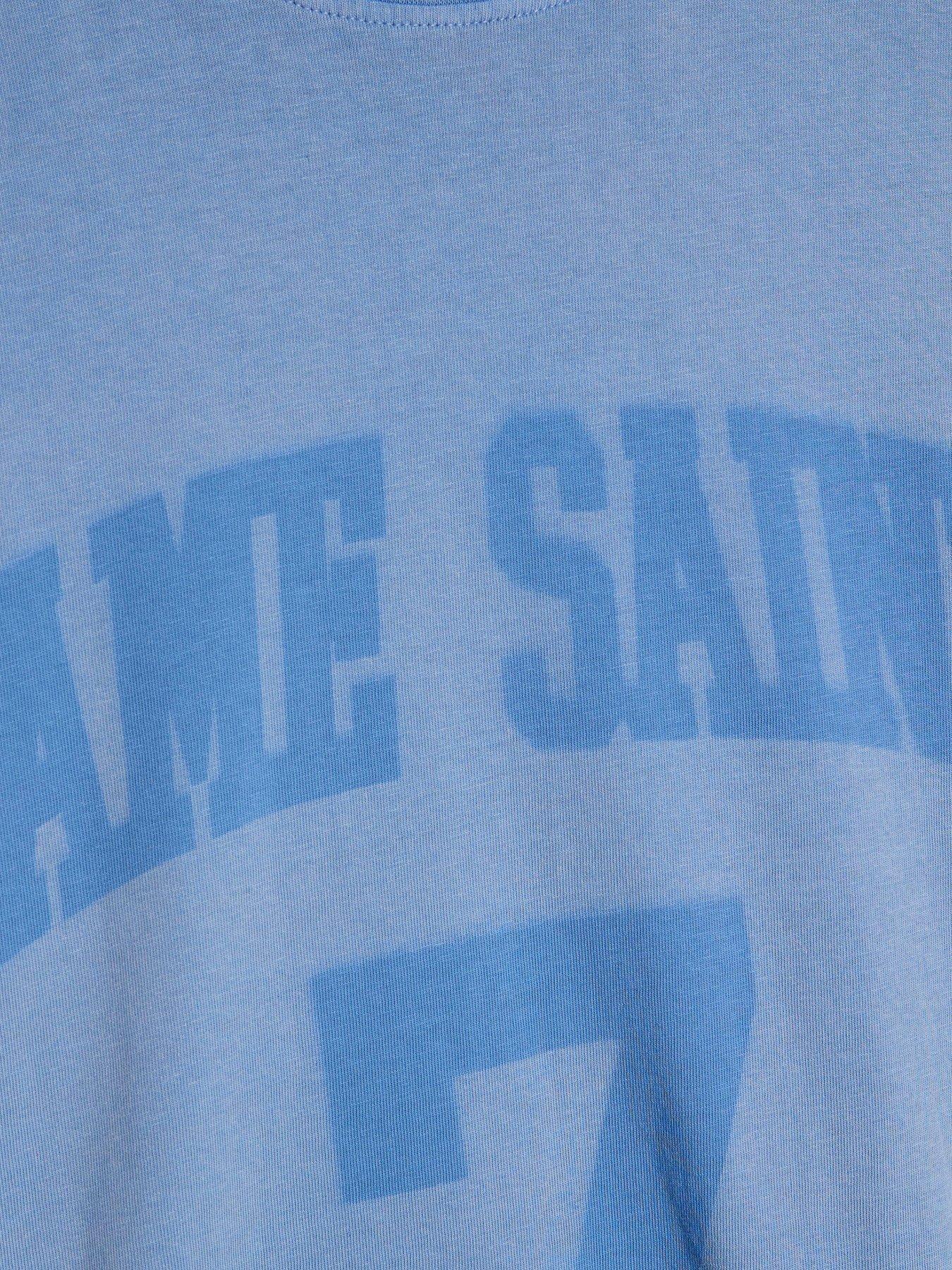 Image 6 of 6 of River Island Short Sleeve Ame Saint 7 T-Shirt - Blue