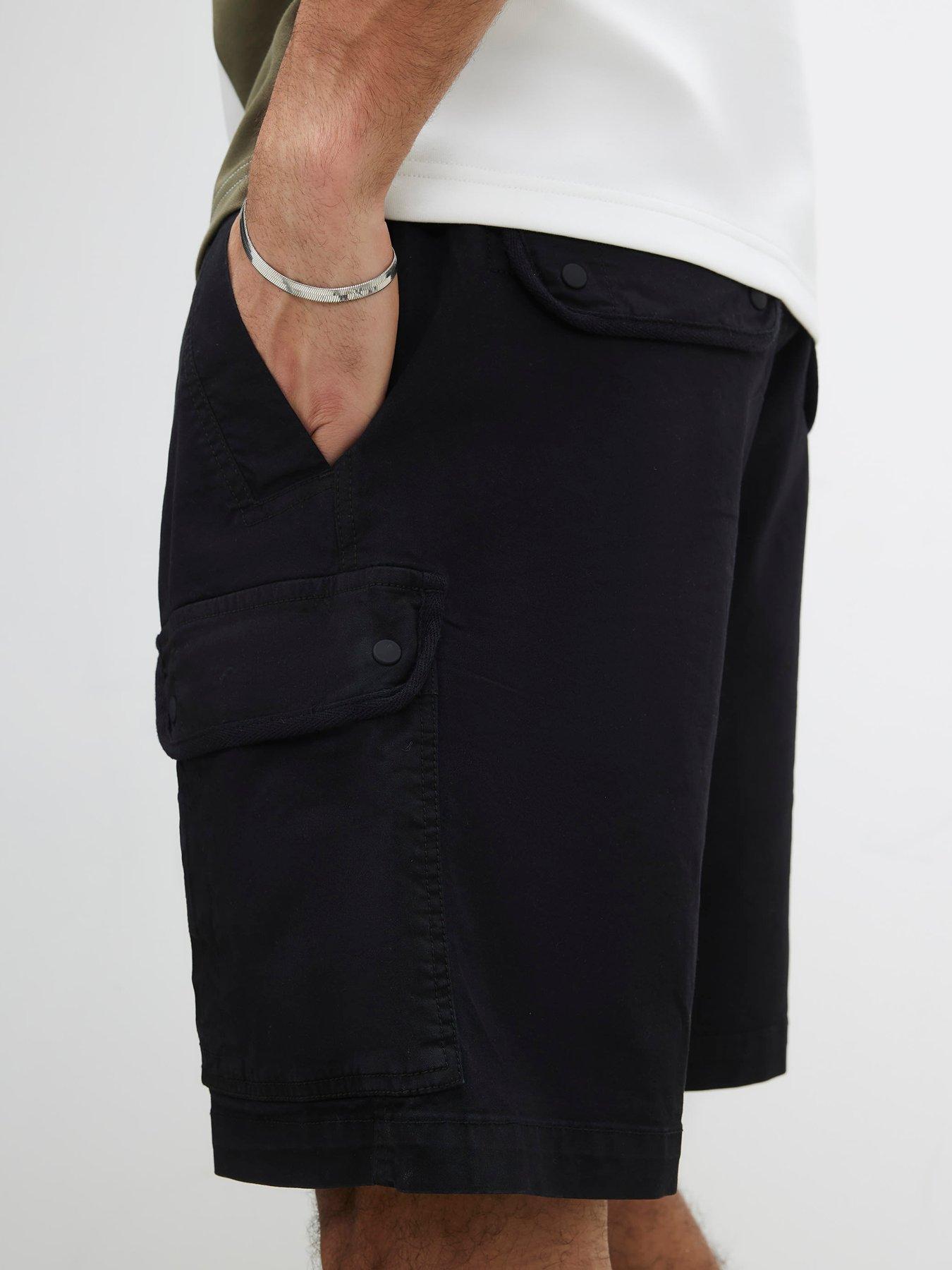 Image 4 of 6 of River Island Romeo Cargo Shorts - Black