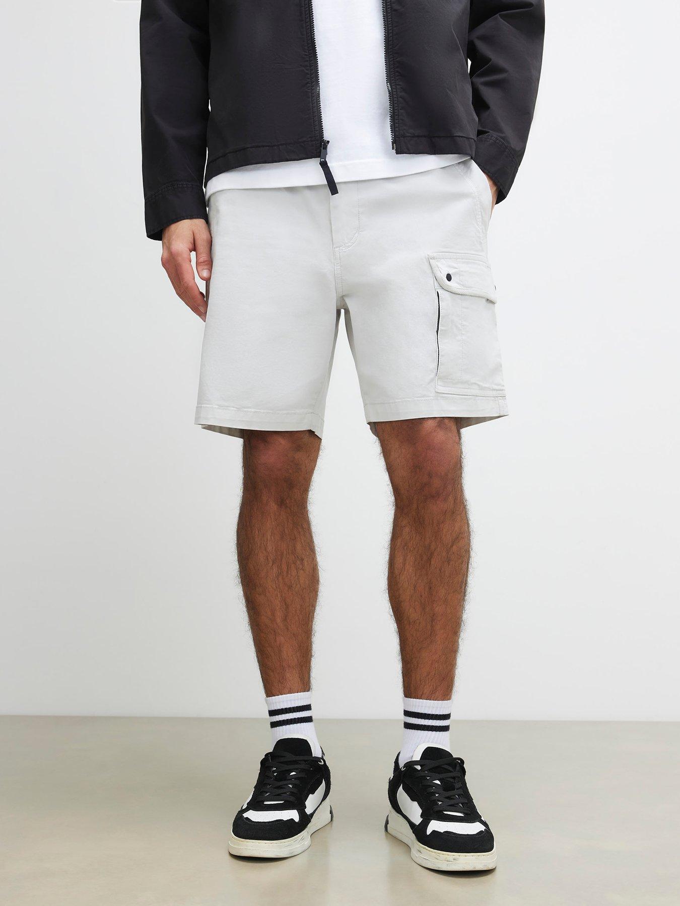 Image 1 of 6 of River Island Romeo Cargo Shorts - Grey