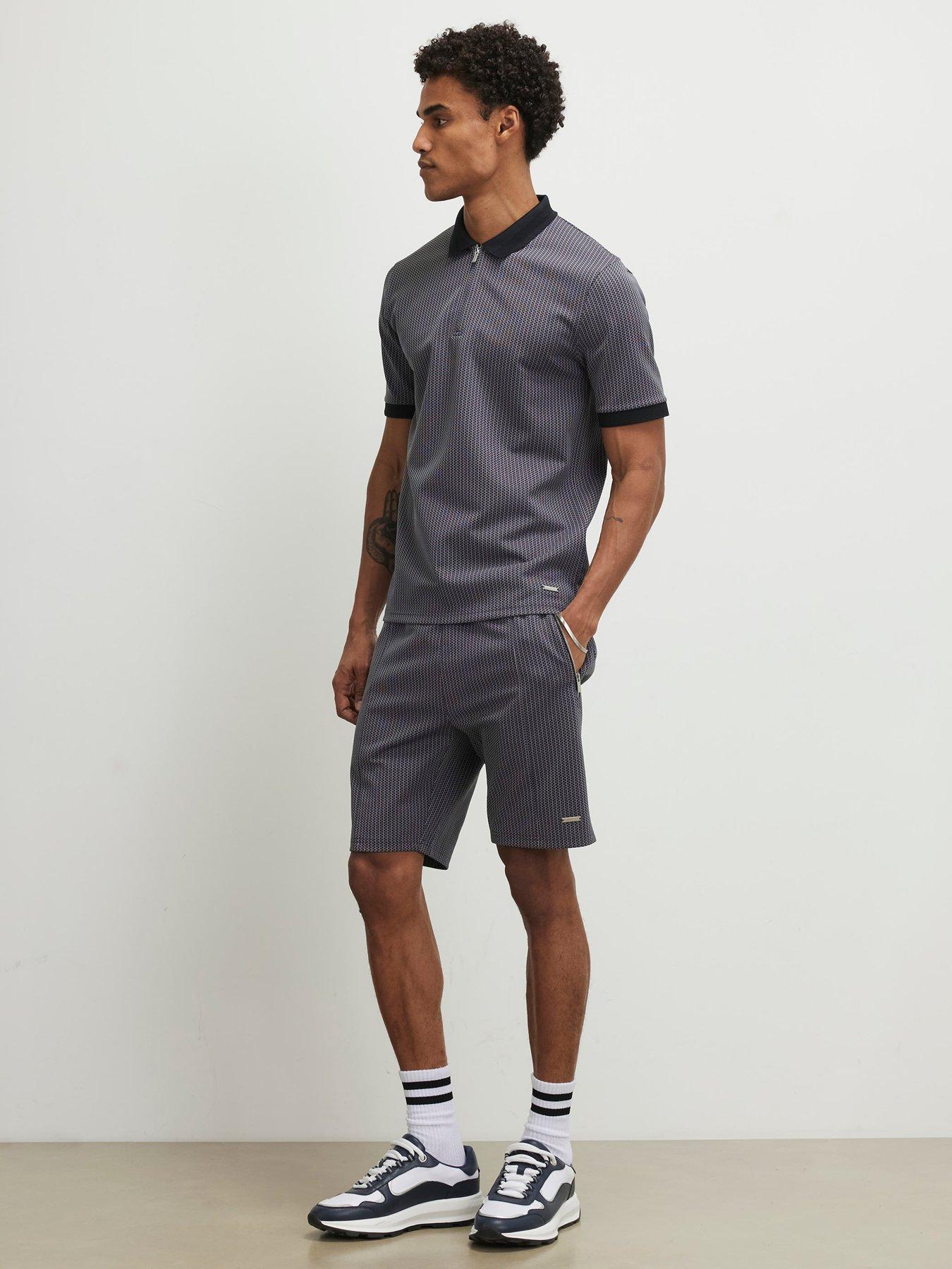 River Island Slim Jacquard Shorts - Black