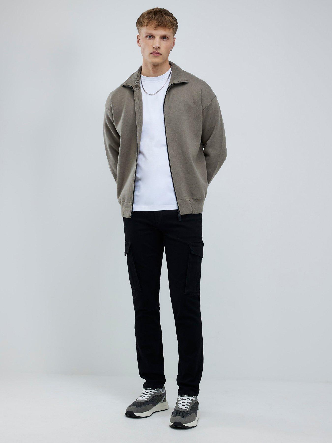  image of river-island-long-sleeve-clean-zip-through-green