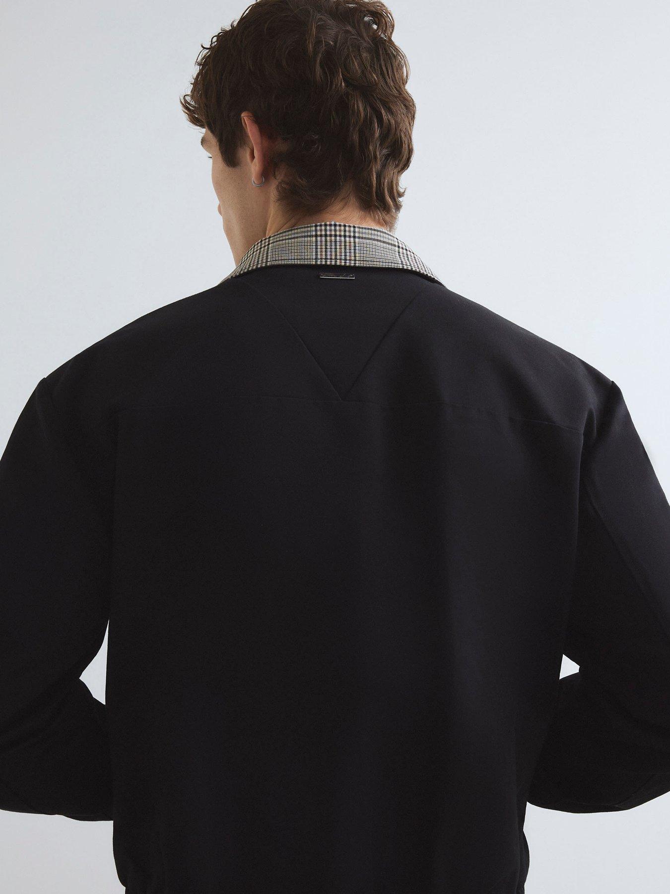 Image 2 of 4 of River Island Check Lined Harrington - Black