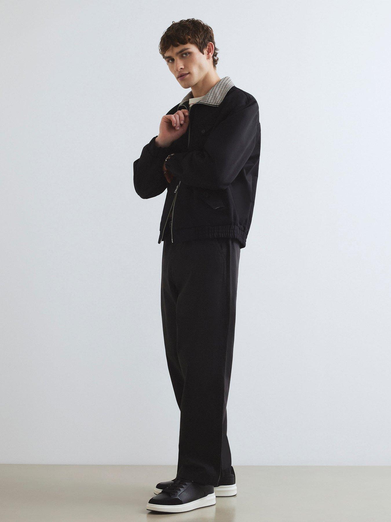Image 3 of 4 of River Island Check Lined Harrington - Black