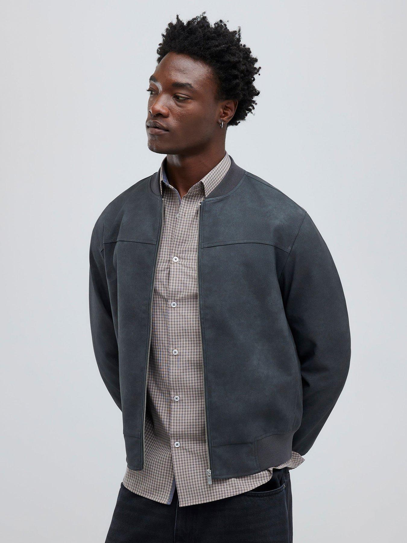 River Island Faux Leather Bomber - Black