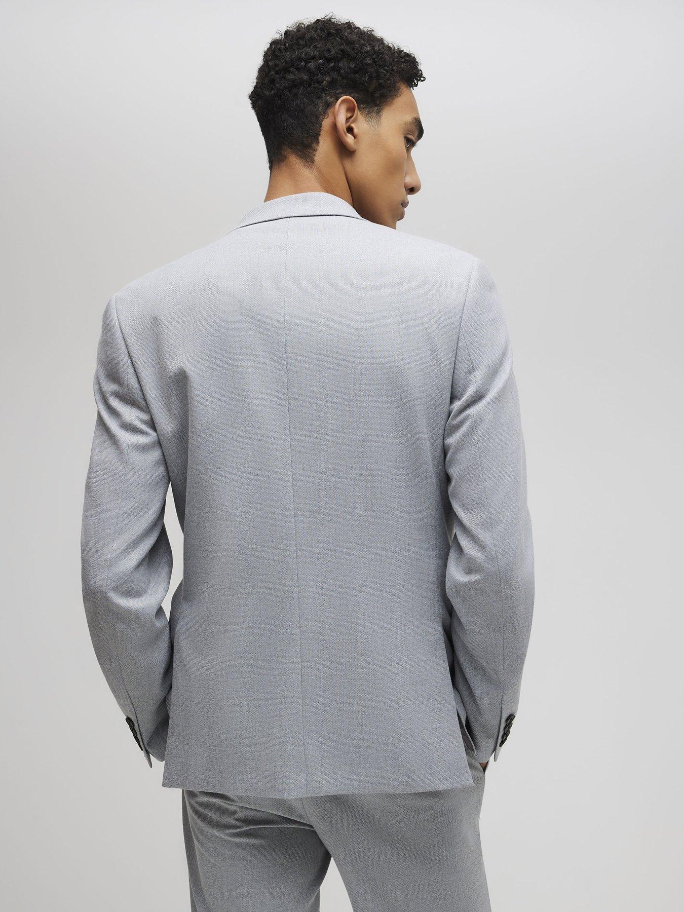 Image 2 of 4 of River Island Slim Texture Suit Jacket - Grey