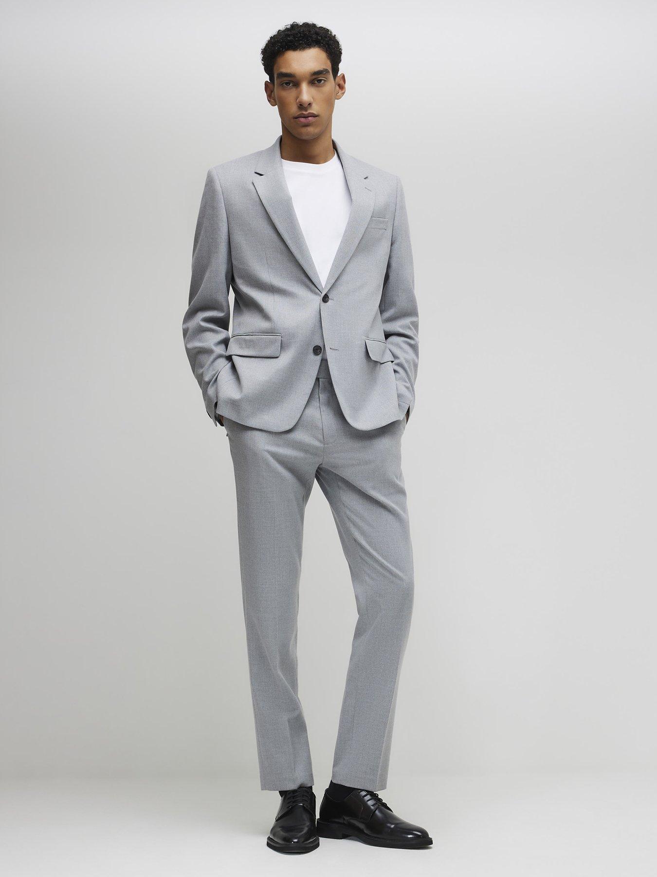 Image 3 of 4 of River Island Slim Texture Suit Jacket - Grey