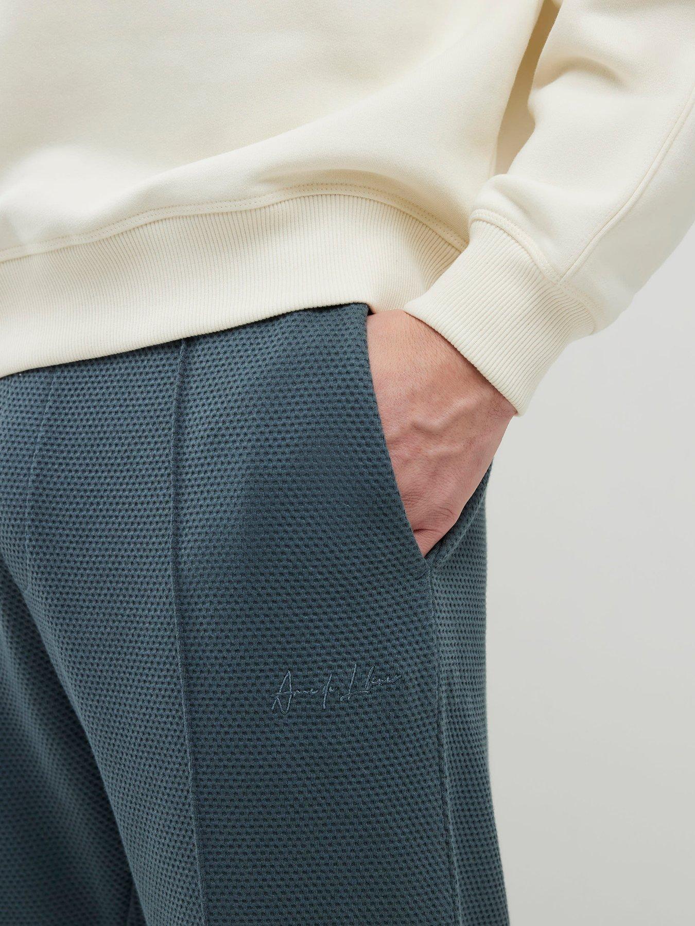  image of river-island-slim-bubble-interlock-joggers-grey