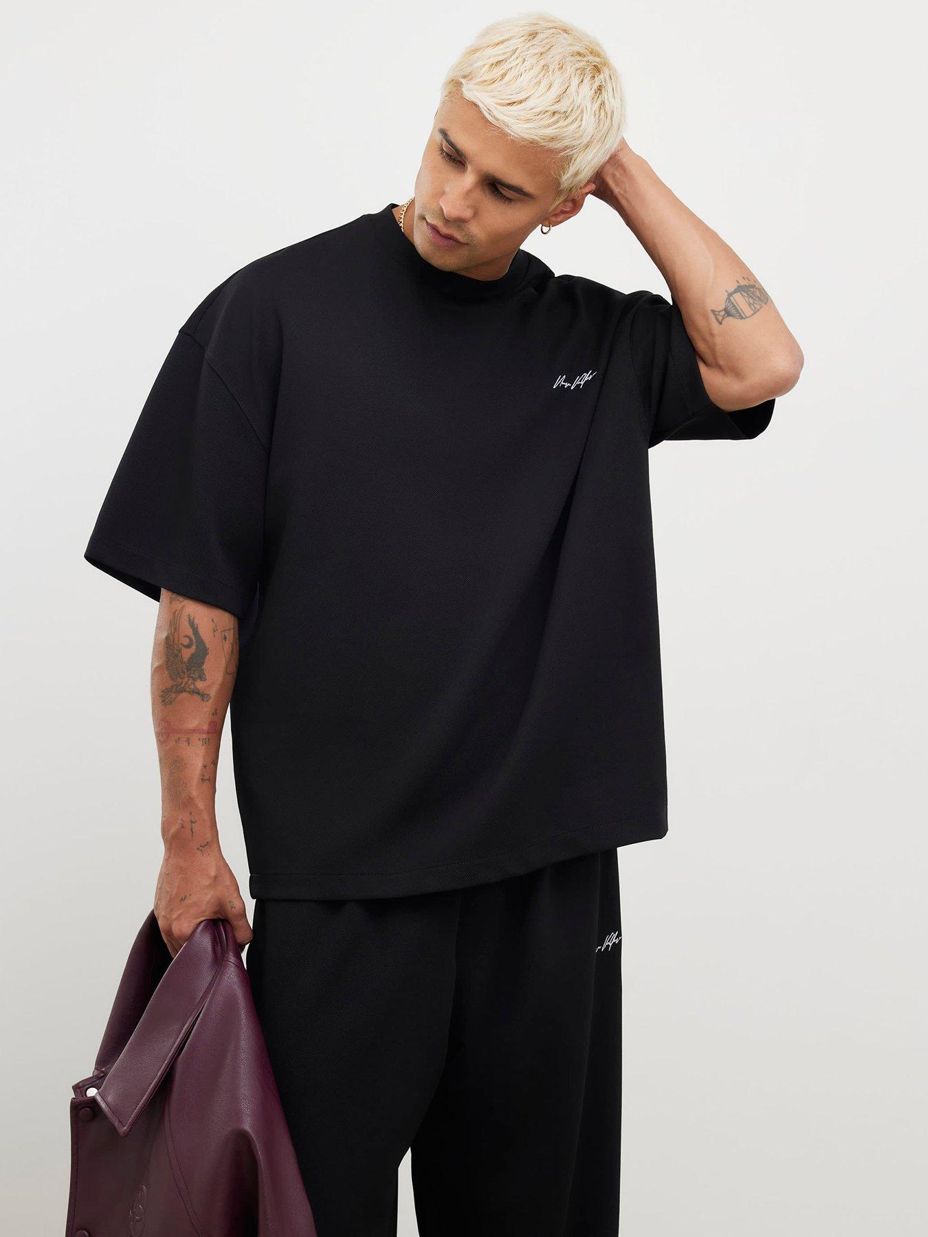 River Island Boxy Luxe Short Sleeve T-Shirt - Black