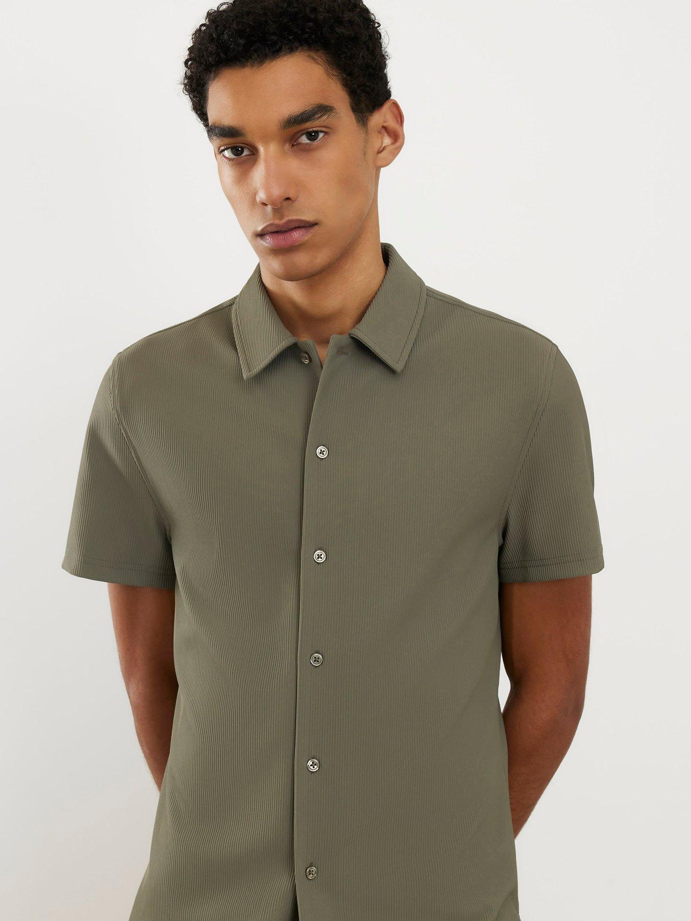 River Island Ribbed Muscle Shirt - Green