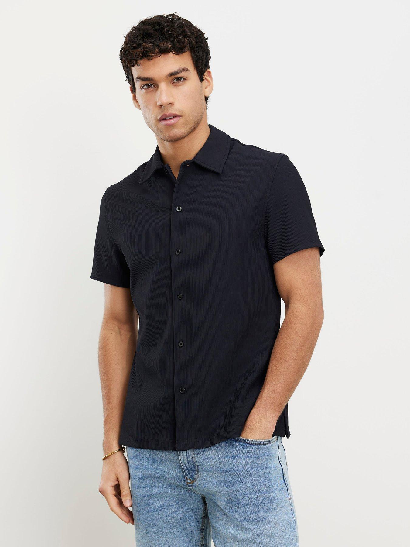 River Island Ribbed Muscle Shirt - Black