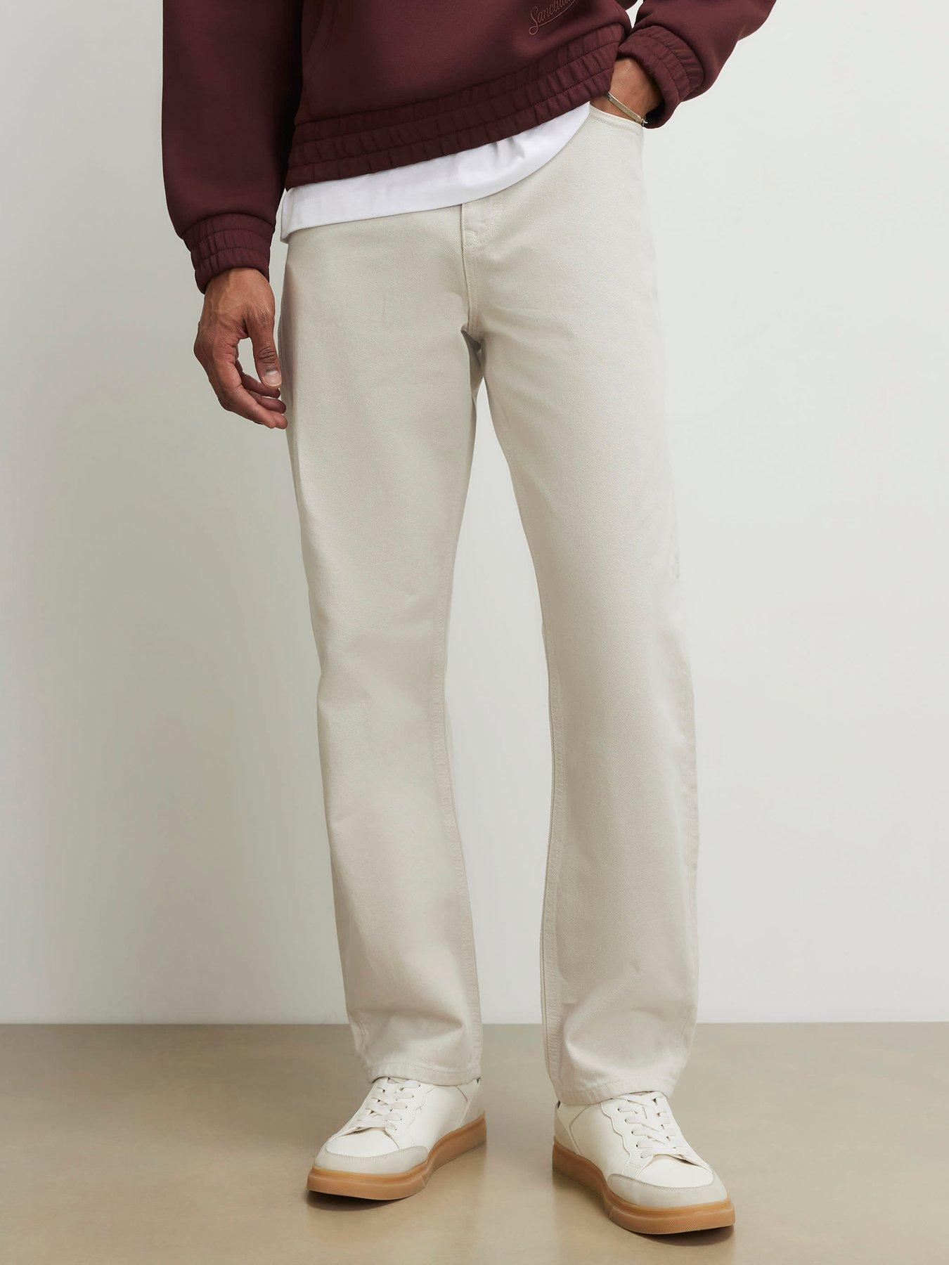 River Island Quintus Straight Leg Jeans - Off White