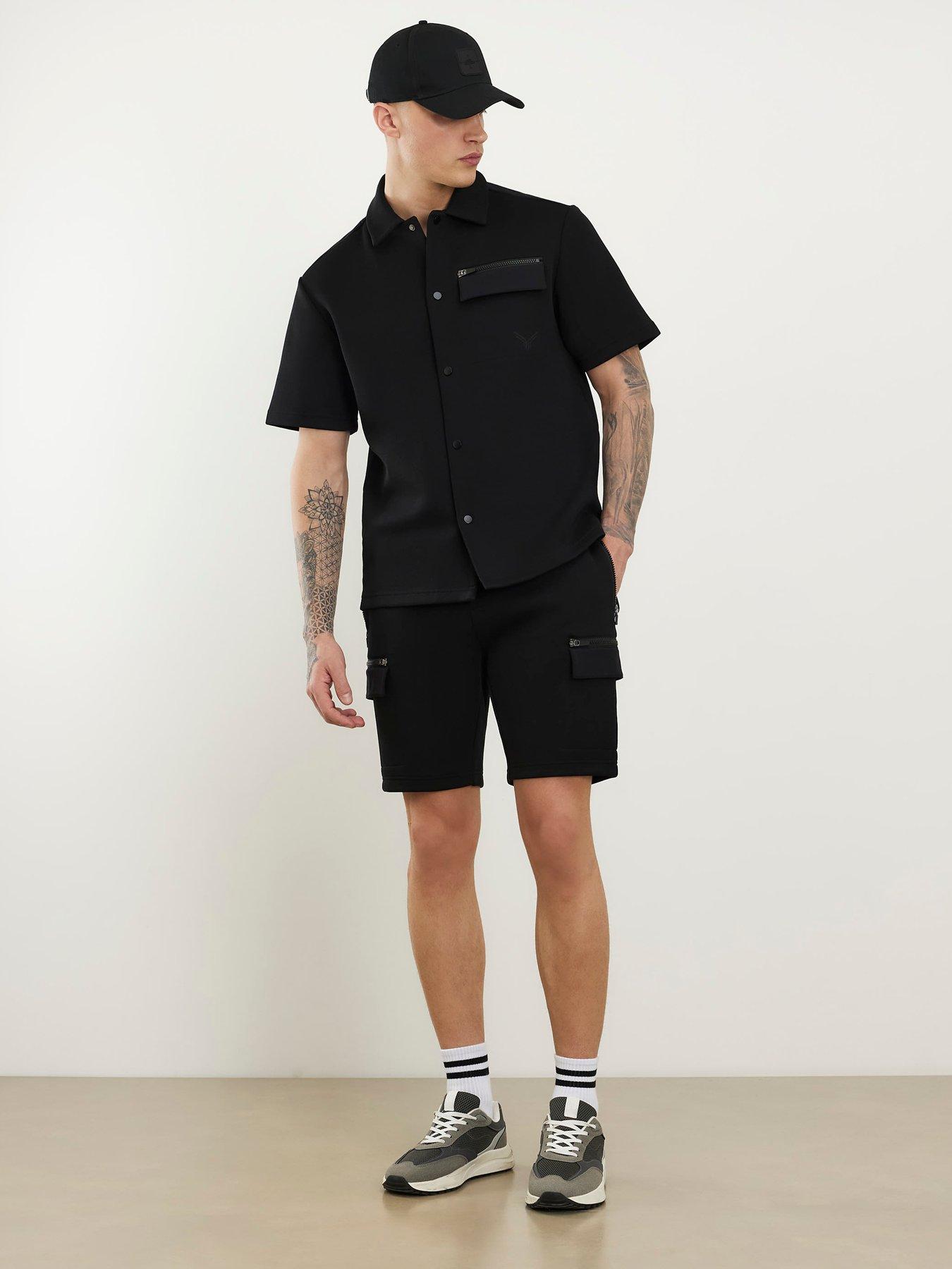 image of river-island-scuba-nylon-shorts-black